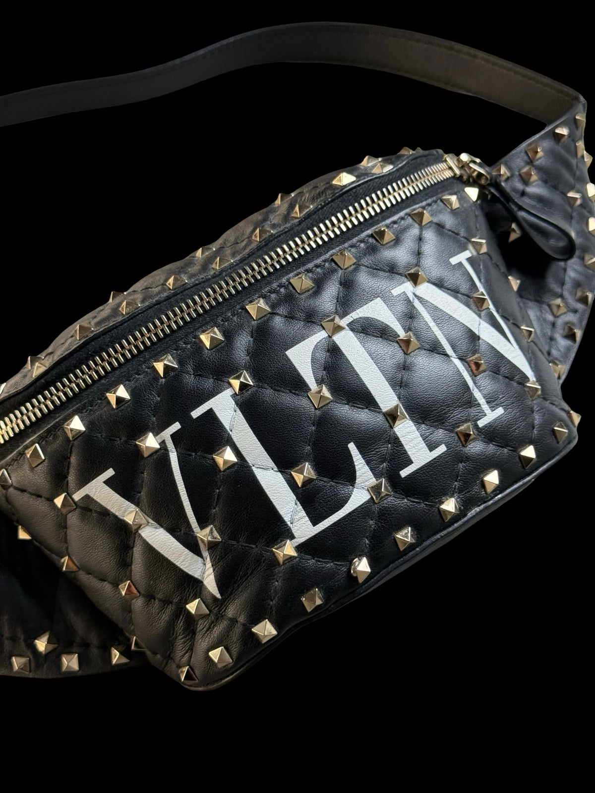 Women’s Valentino Garavani Rockstud Belt Bag Black Leather RRP £1200
