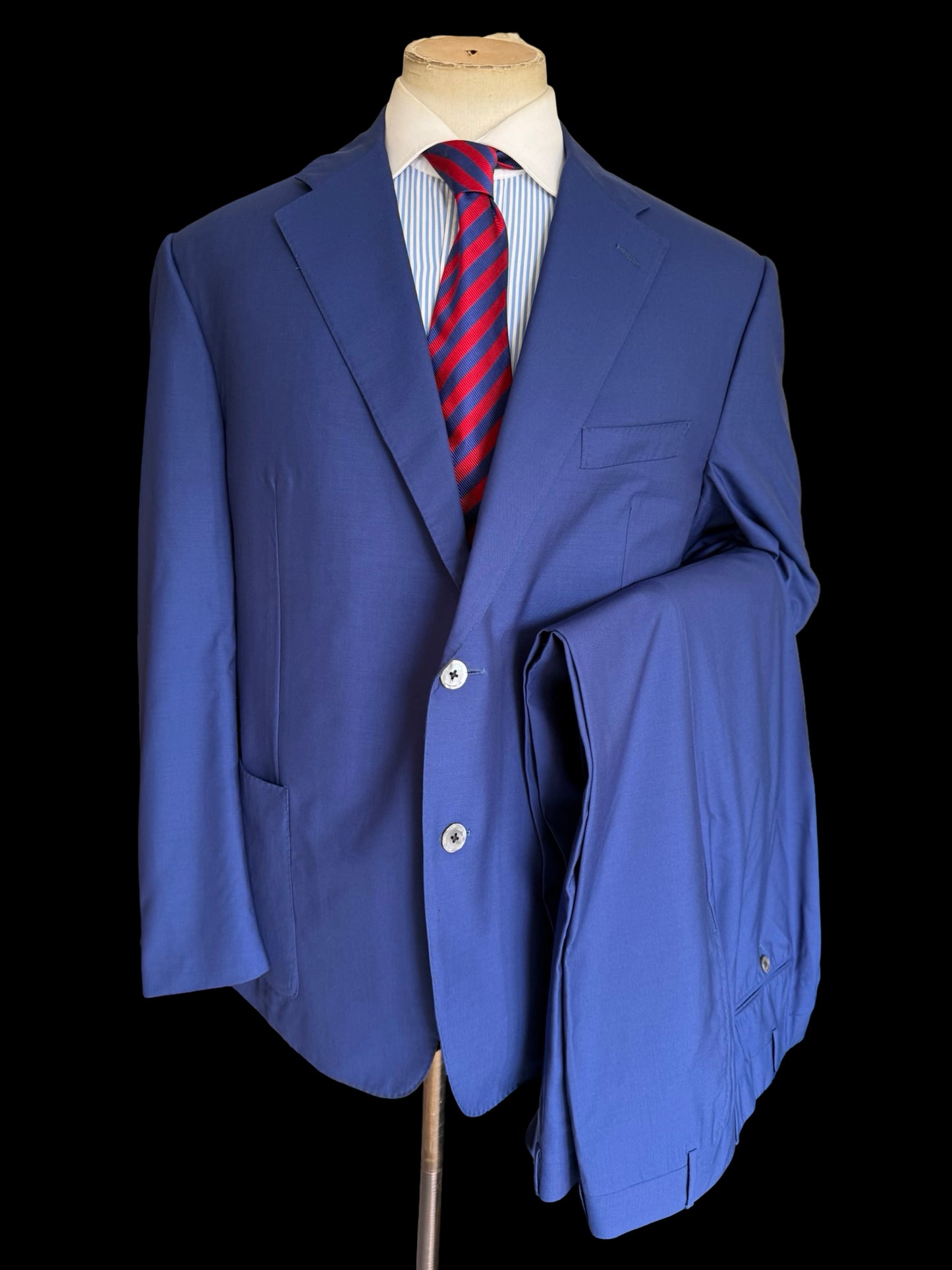 Corneliani Su Misura Royal Blue Suit 48R / W44R MTM Bespoke 15.75 Micron