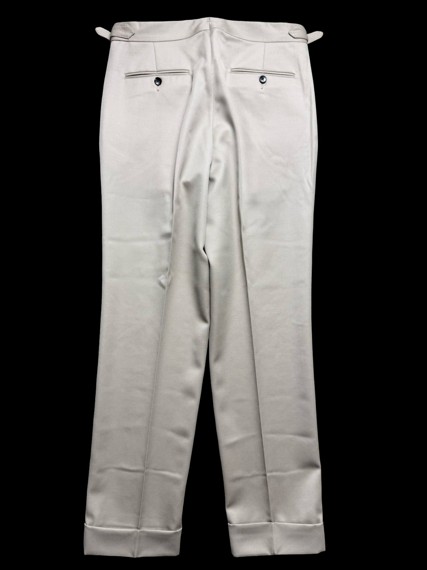 Men’s Natalino Stone Cavalry Wool Twill Pleat Front Trousers W32S RRP £205