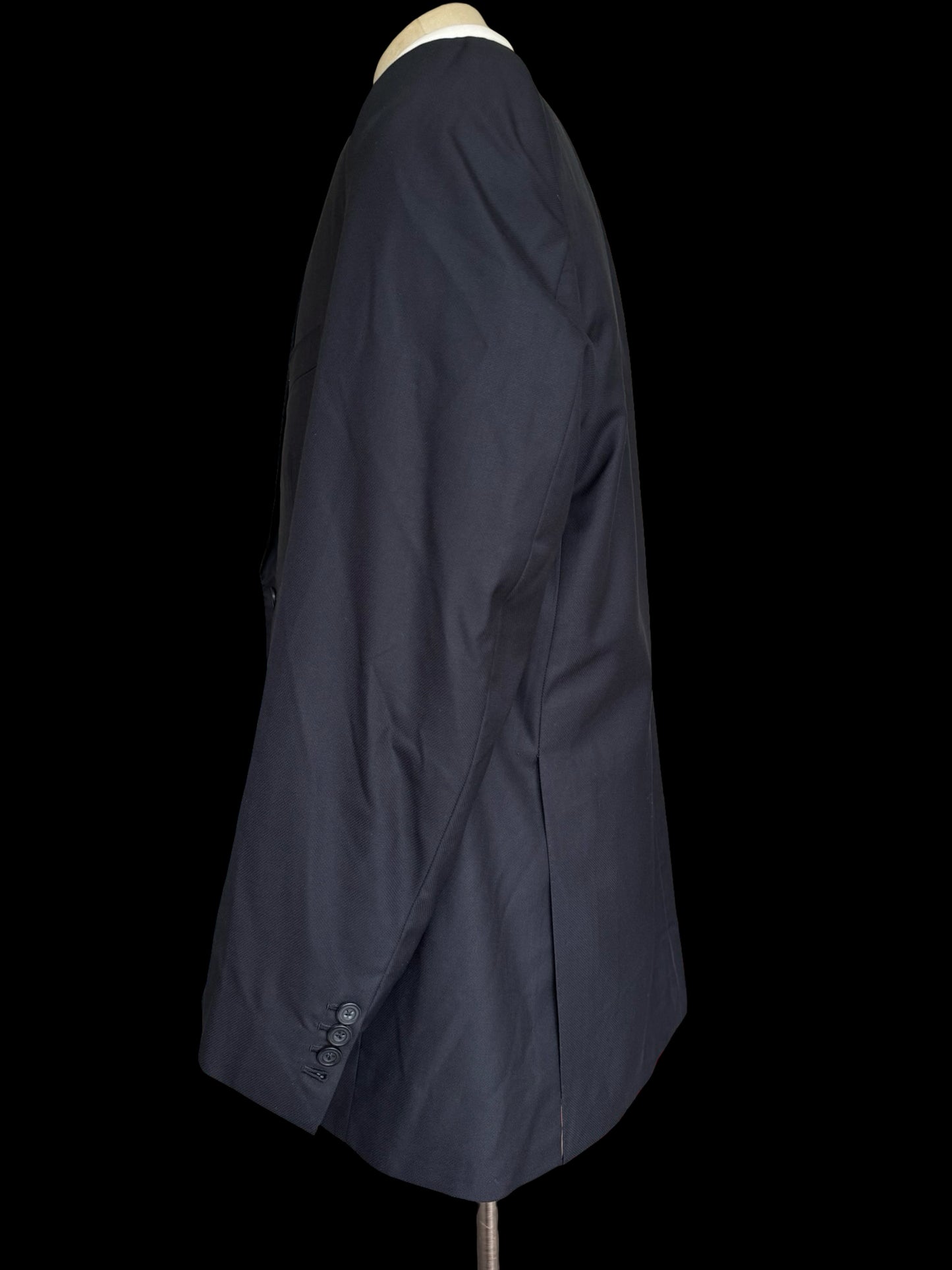 Savile Row Bespoke Cad & Dandy 3PC Black Suit 44L / W42R