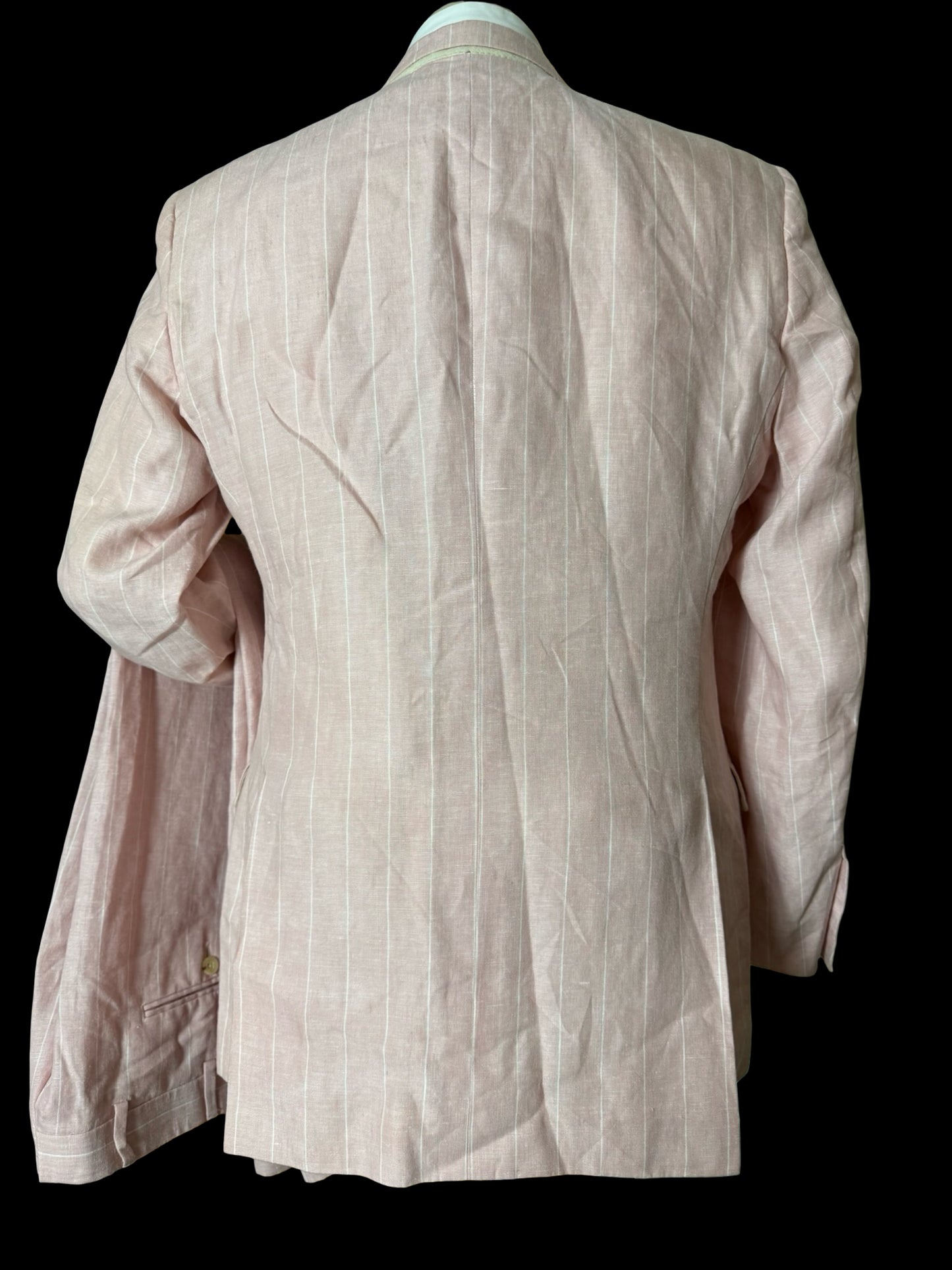 Brooks Brothers X Gatsby Pink Linen Pinstripe Suit 42R / W36R Made In USA Rare