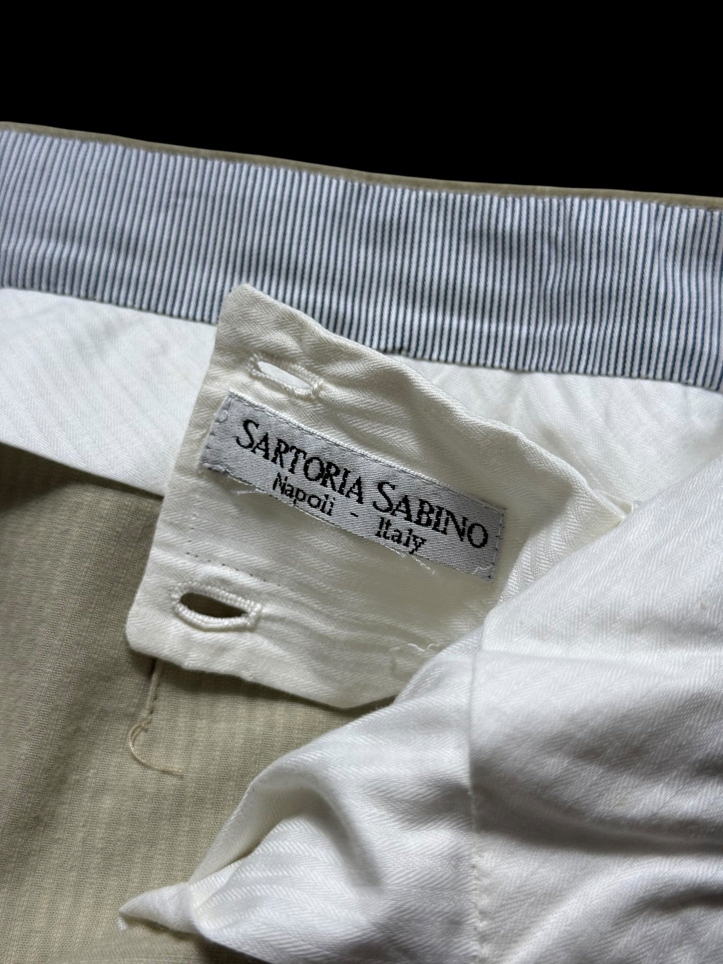 Sartoria Sabino Napoli Bespoke Corduroy Pants Trousers W34-36” Sage Green