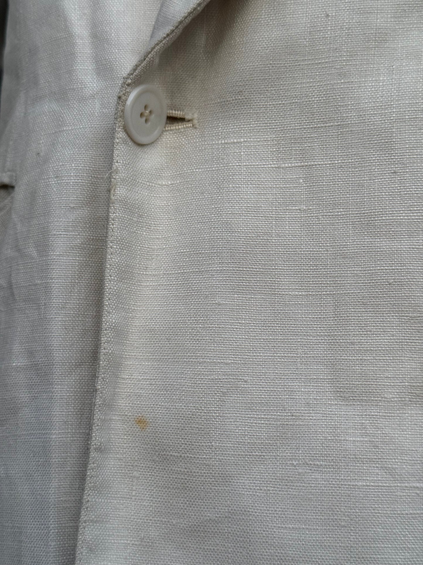 Men’s Alkit 1950’s Bespoke White Linen Double Breasted Blazer 40S Savile Row