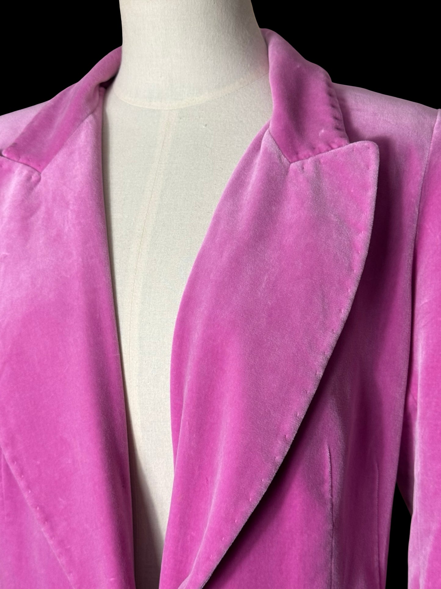 Alice Temperley Pink Velvet Suit UK14 / W28” Wide Leg Made In England