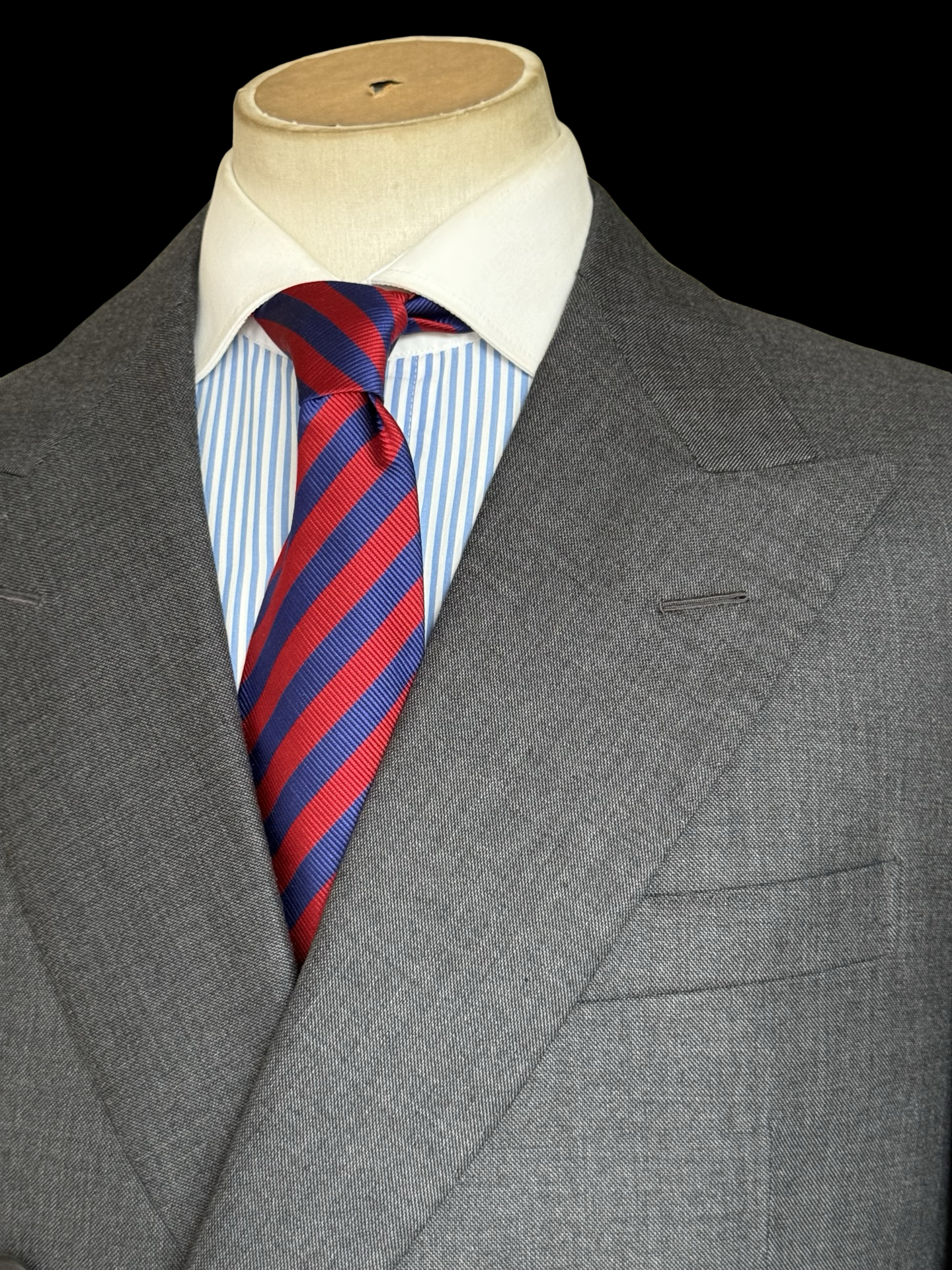 Bespoke Kent & Haste Savile Row Double Breasted Grey Blazer 44S/R Silk Lined