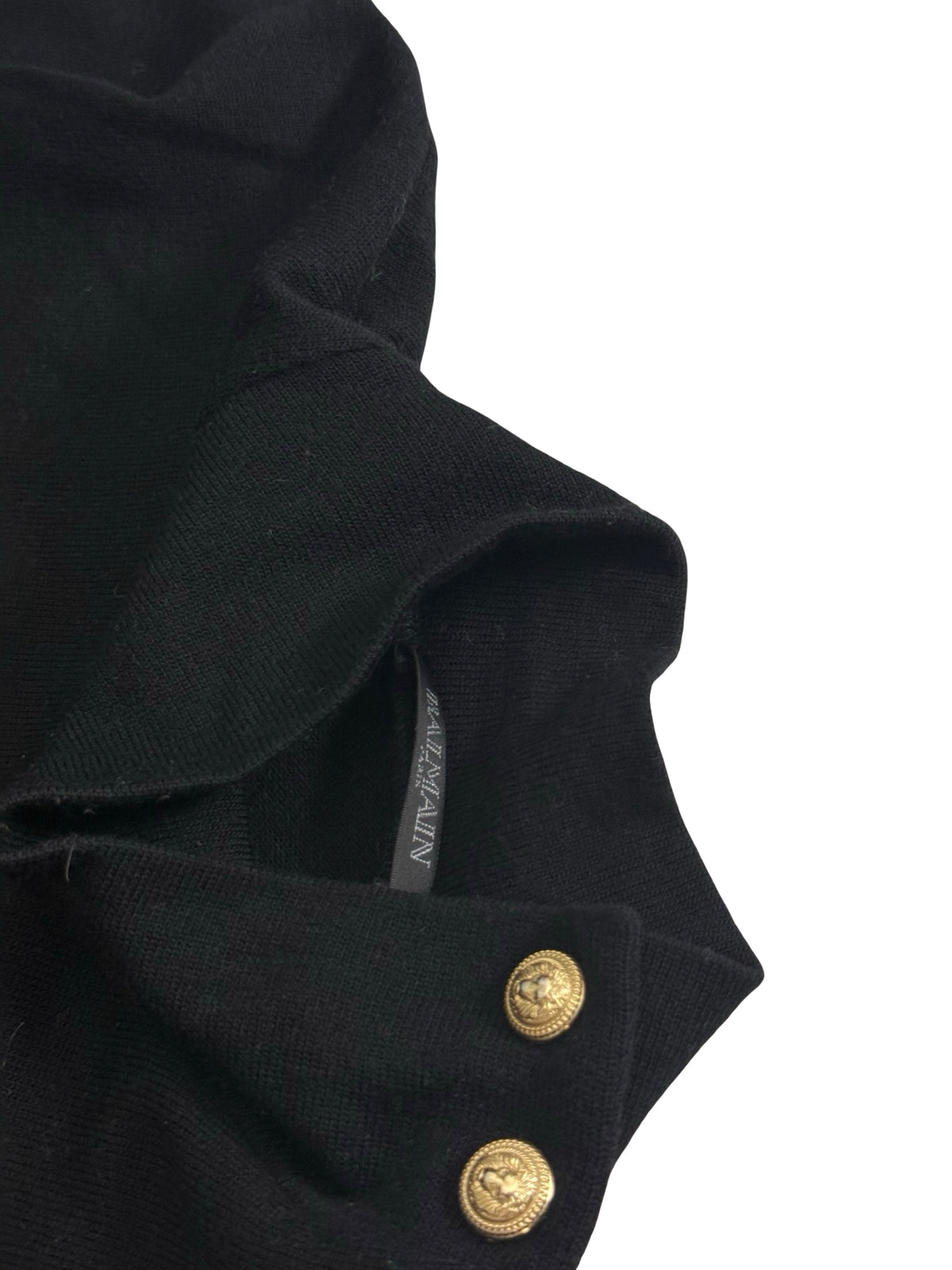 Women’s Balmain Black Wool Jumper Dress Size FR42 UK12/14 Made In France