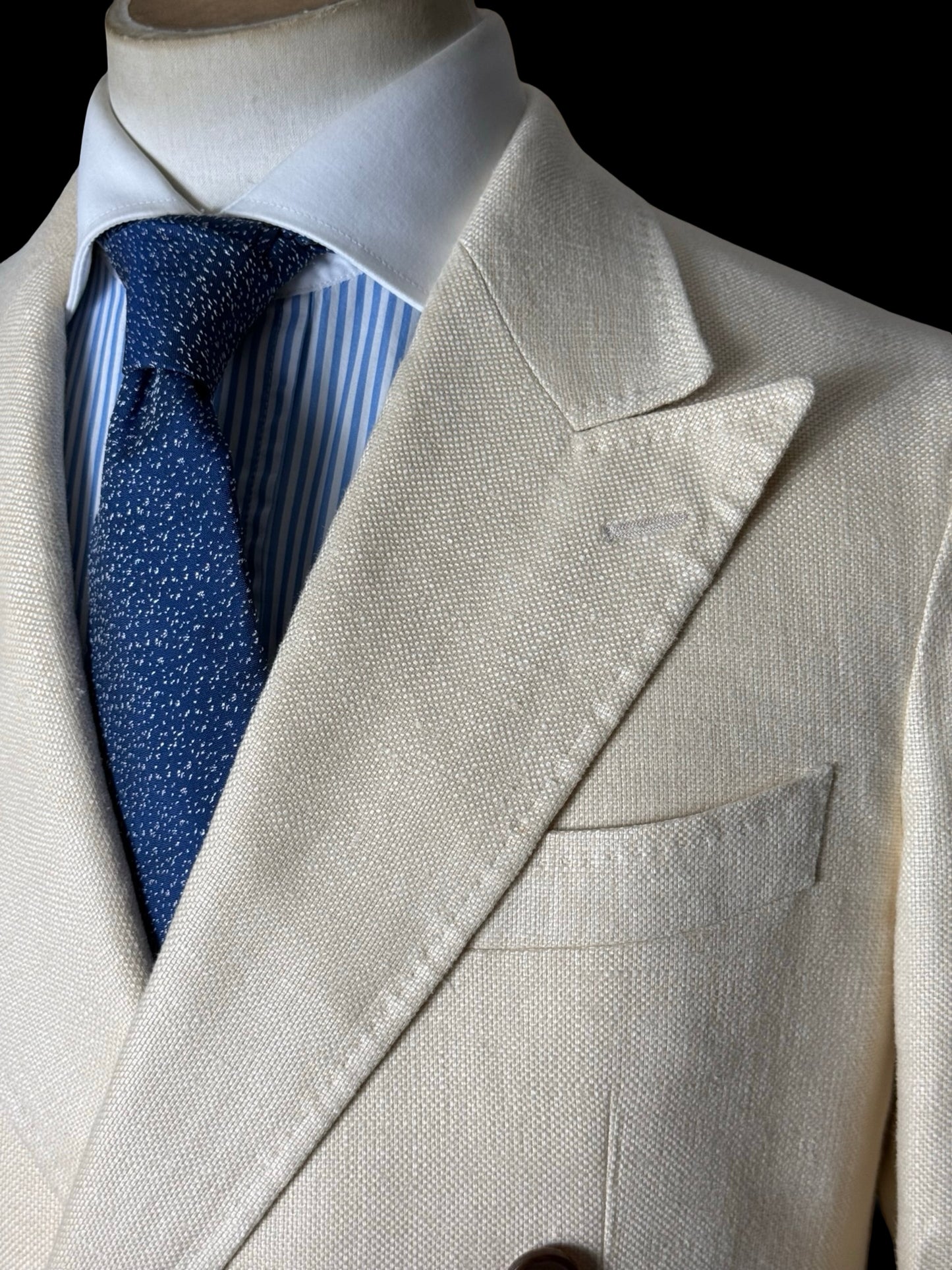 Spier & Mackay Cream Heavy Linen Sport Coat 36” Double Breasted RRP $378