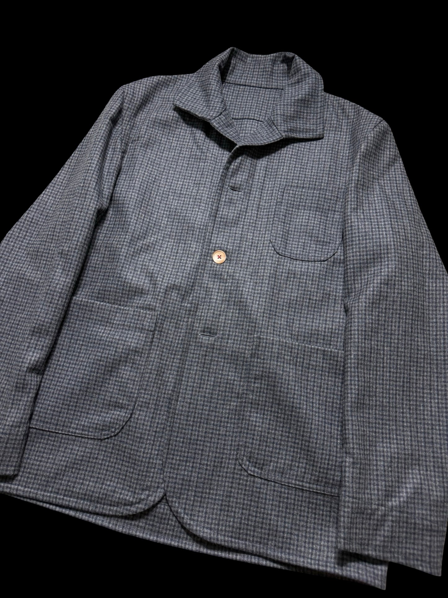 Barrington & Ayre Fox Brothers Flannel Chore Jacket 38” Gingham Check Grey Navy RRP £695