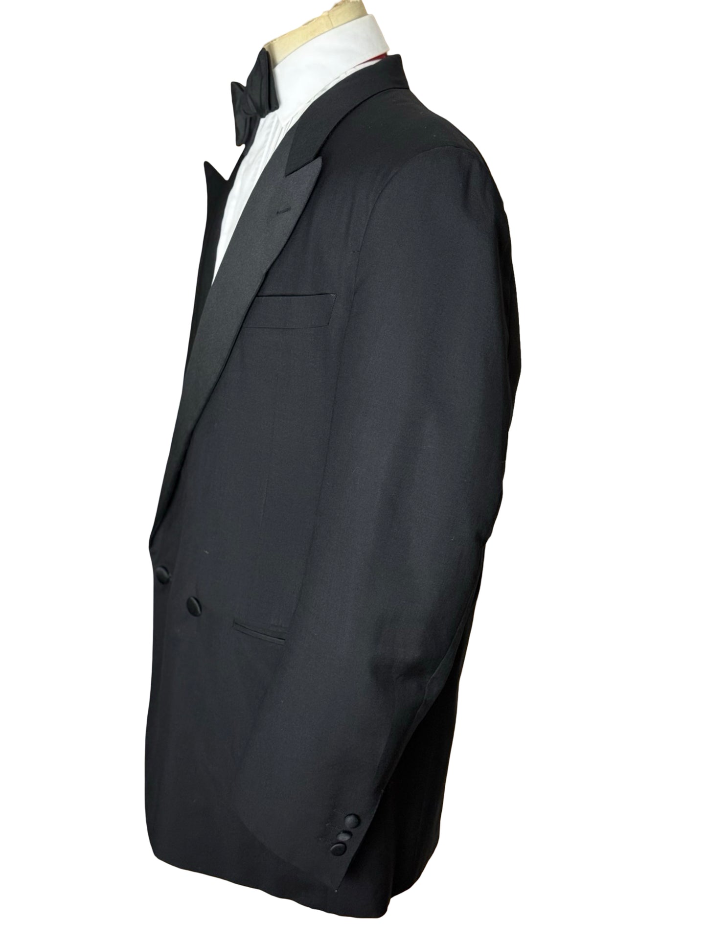 Vintage Canali Double Breasted Dinner Suit 42L / W36L Wool & Mohair Pleat Front