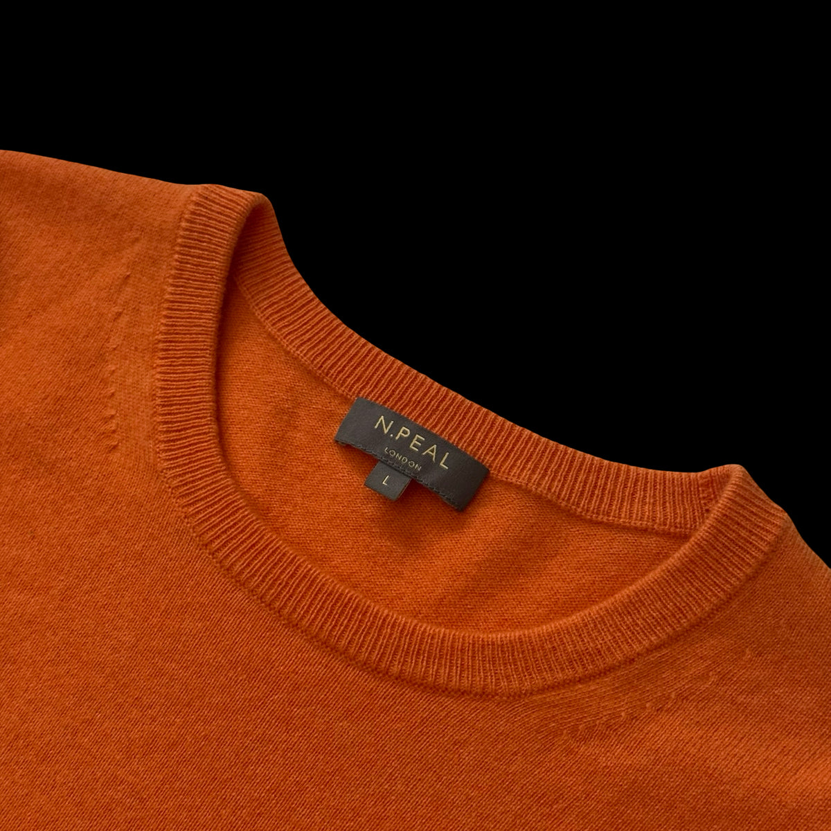 Women’s N Peal Orange Cashmere Jumper Large RRP £300 SS23