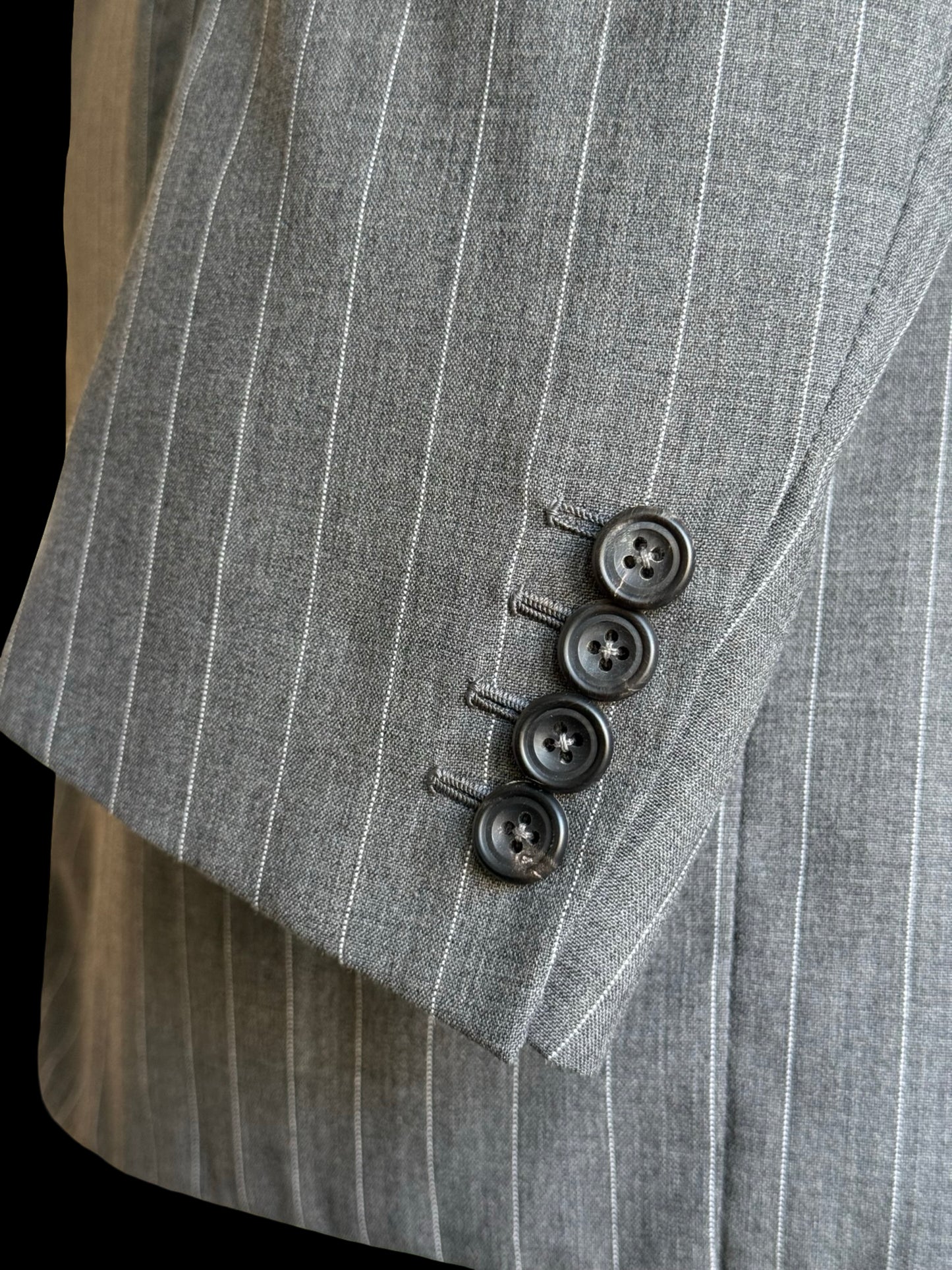 Bespoke Kilgour Light Grey Pinstripe Suit 42L/W38L Lightweight Savile Row 2roll3 - 2X TROUSERS