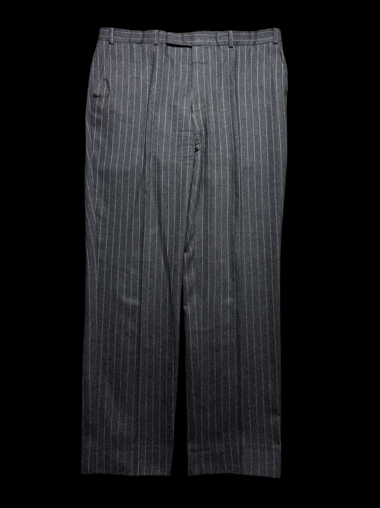 GIEVES & HAWKES Grey Flannel Chalk Stripe Suit Size 46L/ W40L Savile Row