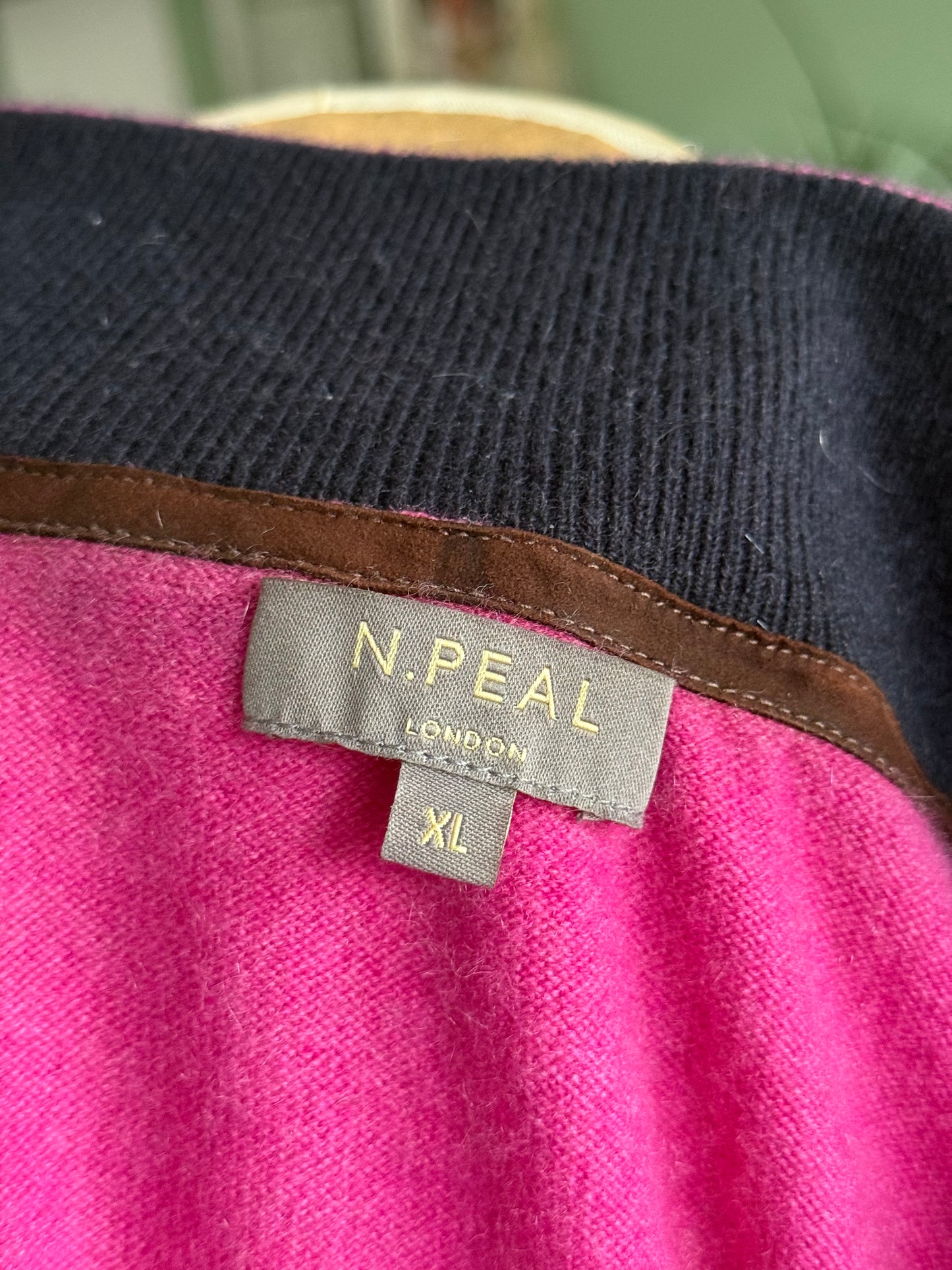 Men’s N. Peal Carnaby 1/4 Zip Cashmere Jumper Pink Size XL RRP £375