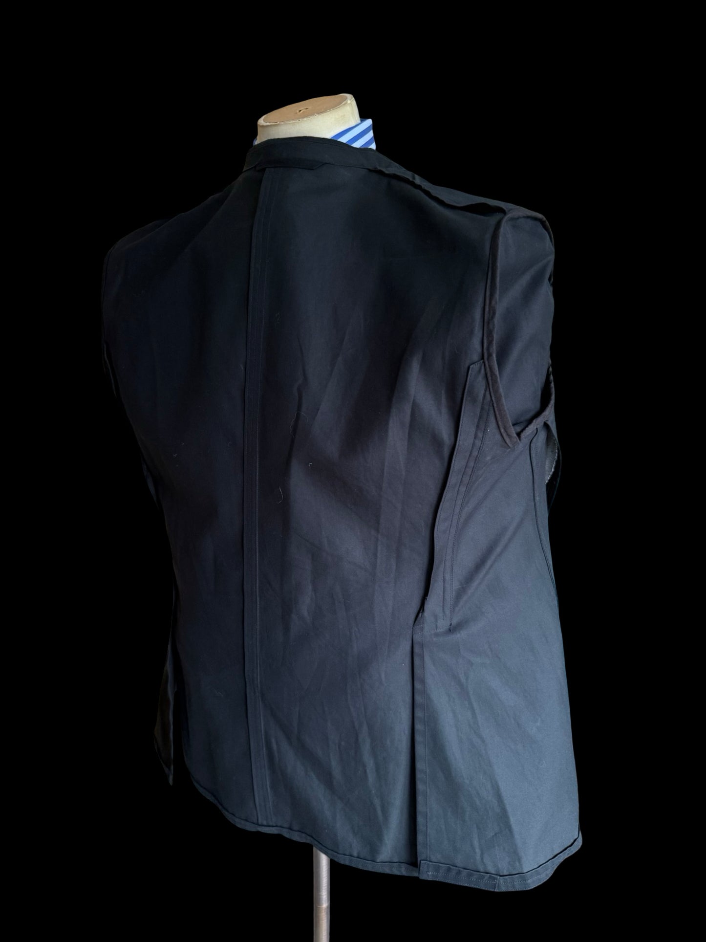 Welsh & Jefferies Savile Row Black Unstructured Sport Coat 44R Cotton