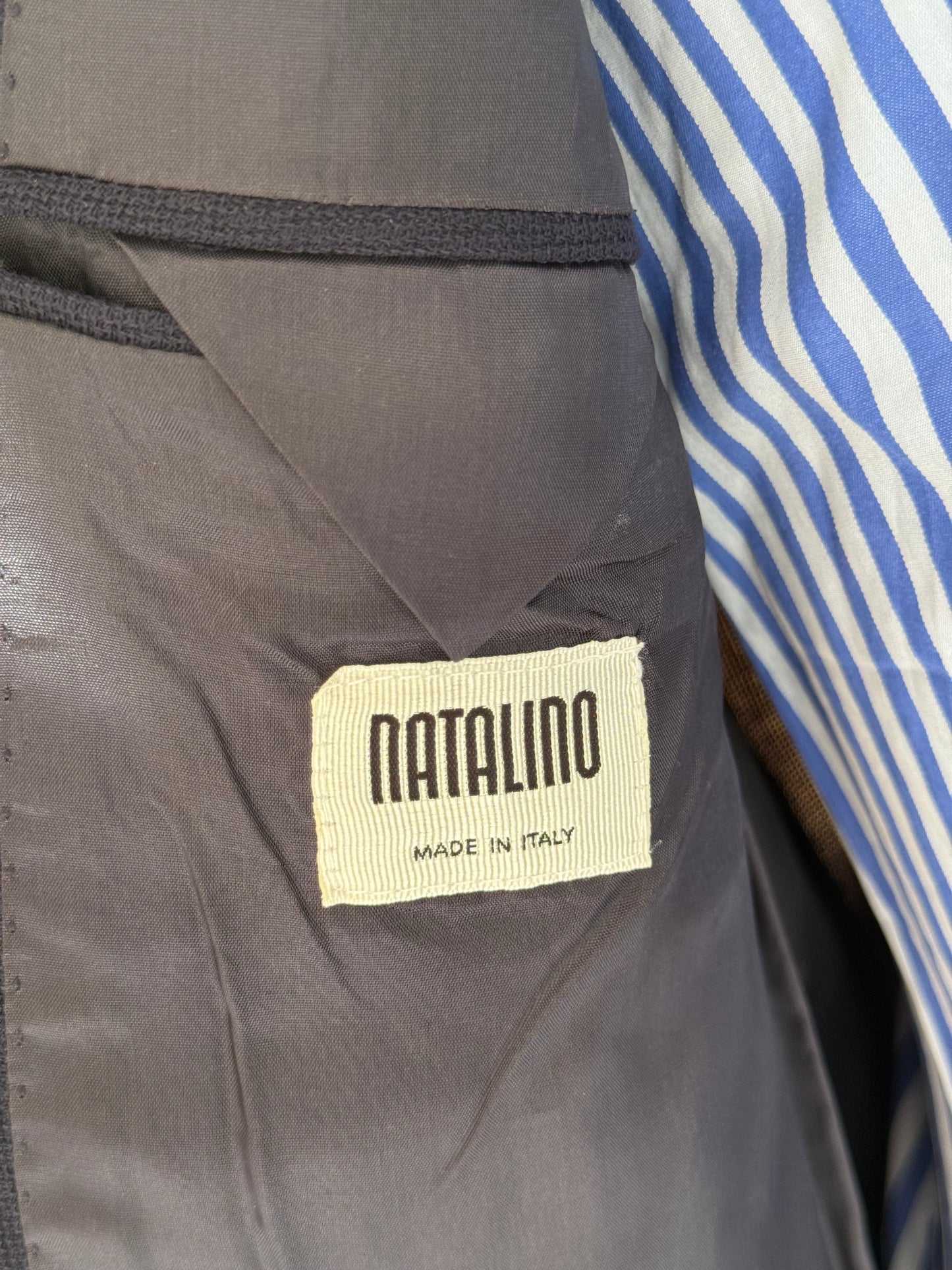 Natalino Double Breasted Navy Mock Leno Wool Hopsack Sport Jacket 44R RRP £545