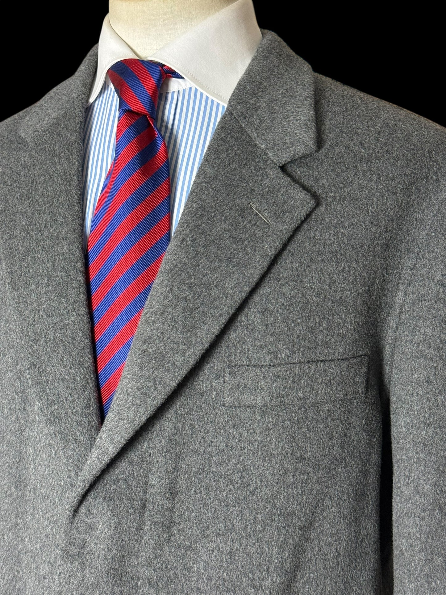Men’s Brioni Grey Overcoat XXL Flannel Wool Unlined