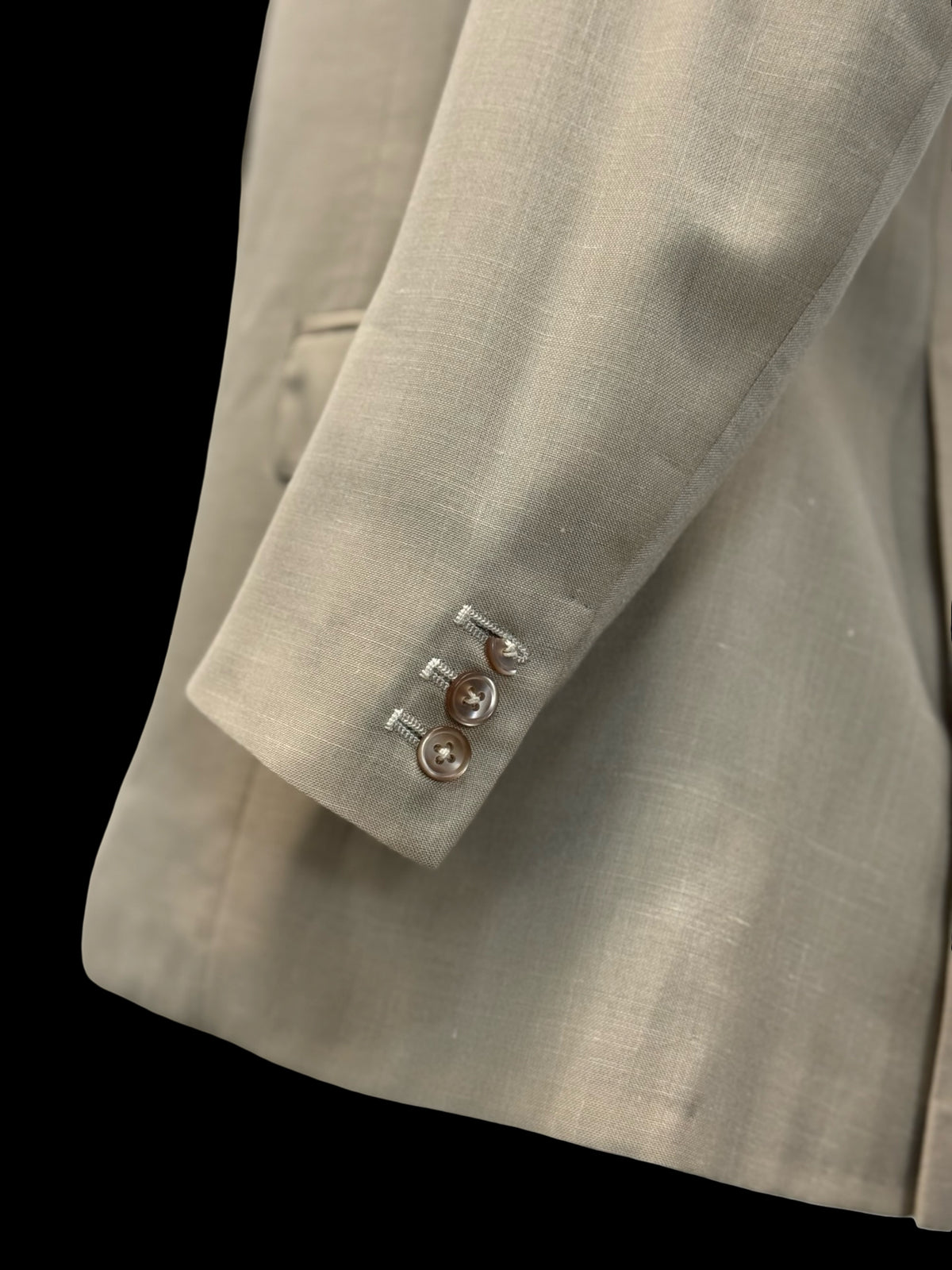 Bespoke 80’s Furness & Duke Tropical Wool Beige Suit 42R / W36R Savile Row