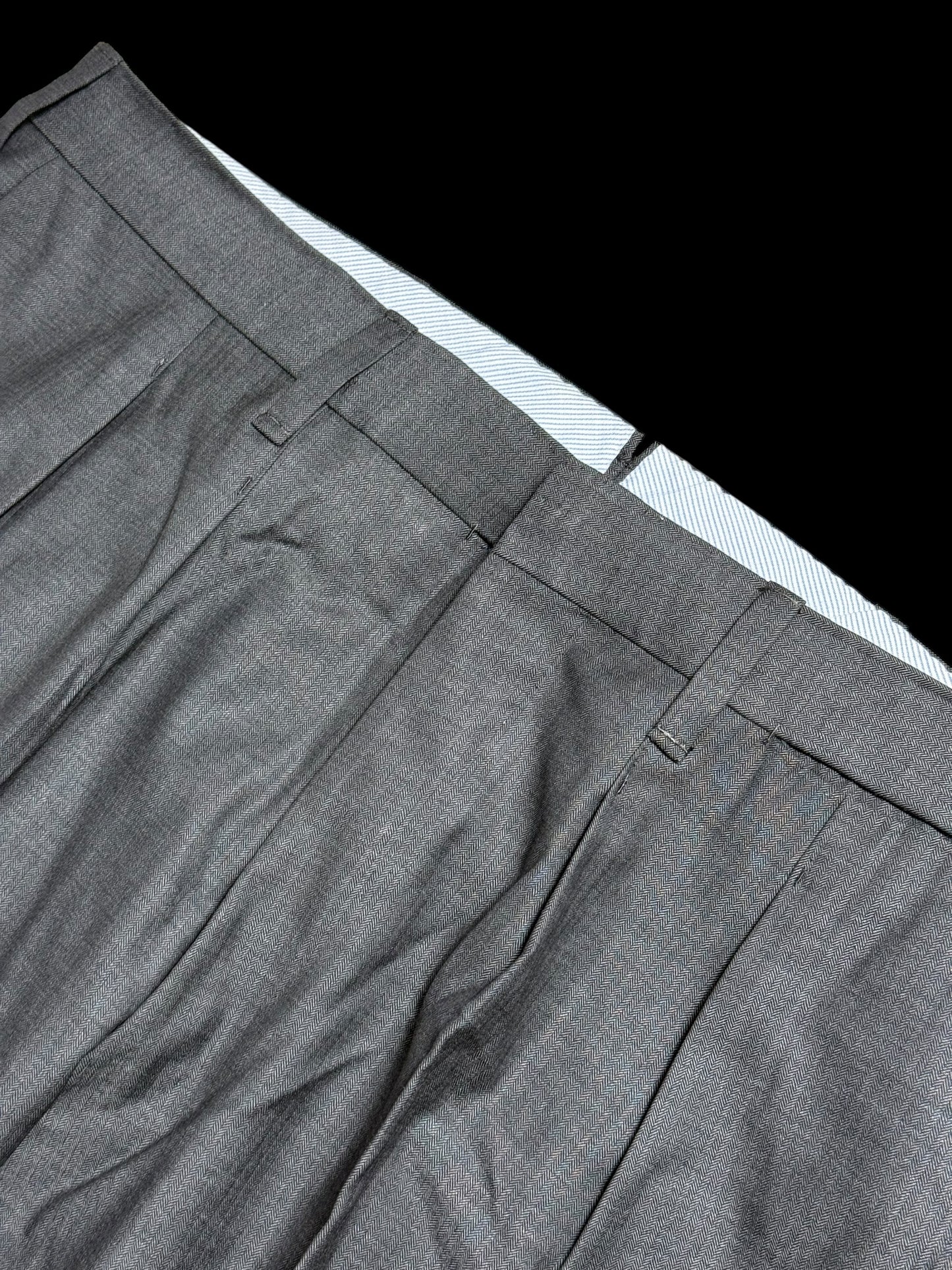 Bespoke Tommy Giulio Caraceni Grey Herringbone Suit 41S/ W34” Lightweight Wool