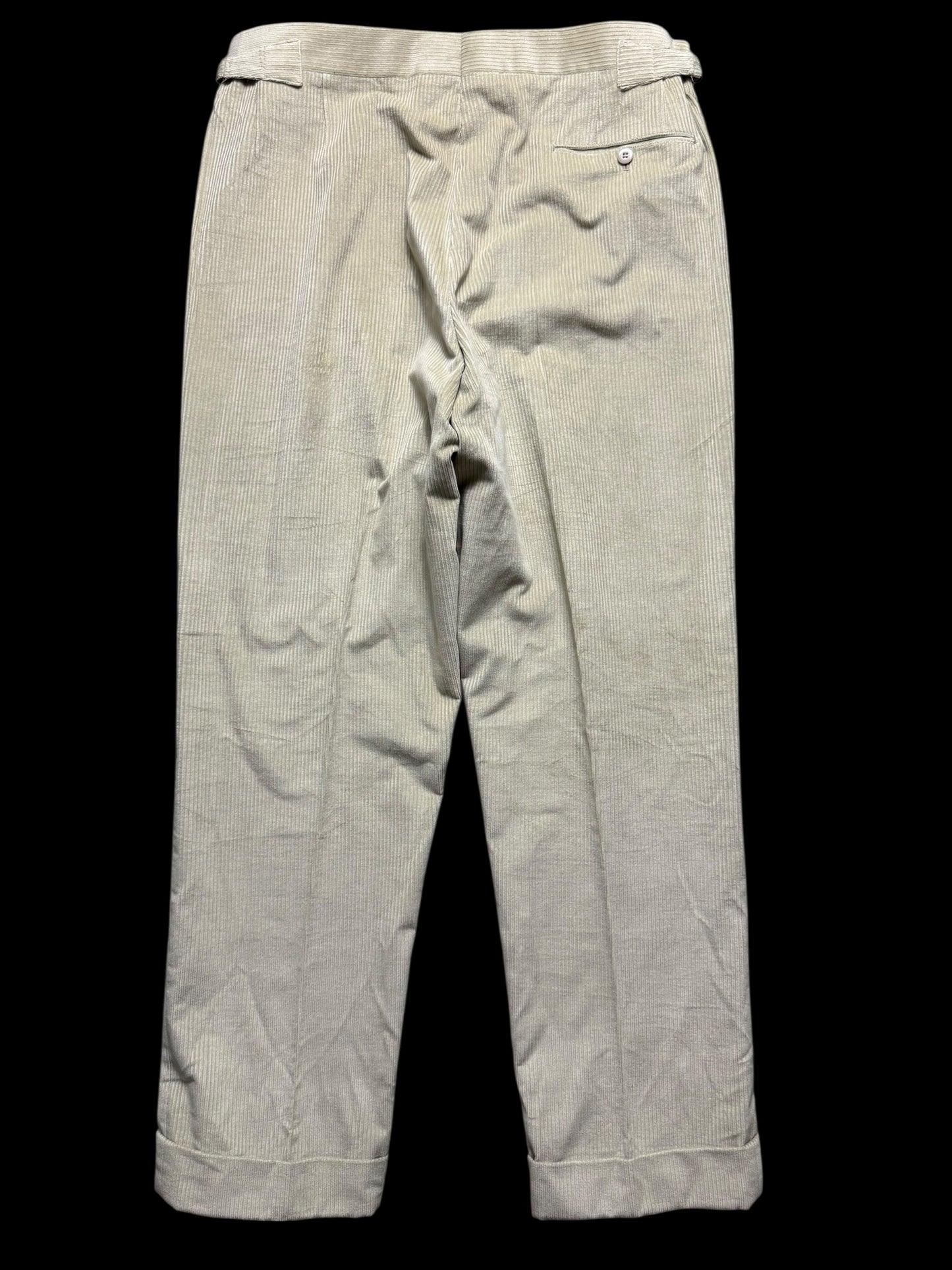 Sartoria Sabino Napoli Bespoke Corduroy Pants Trousers W34-36” Sage Green