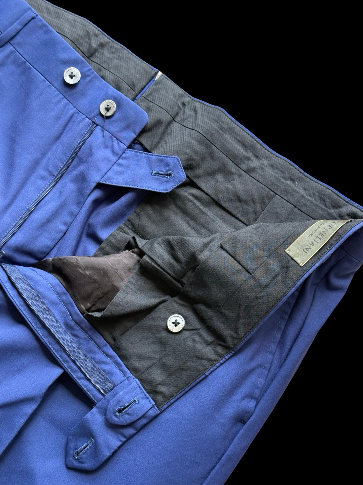 Corneliani Su Misura Royal Blue Suit 48R / W44R MTM Bespoke 15.75 Micron