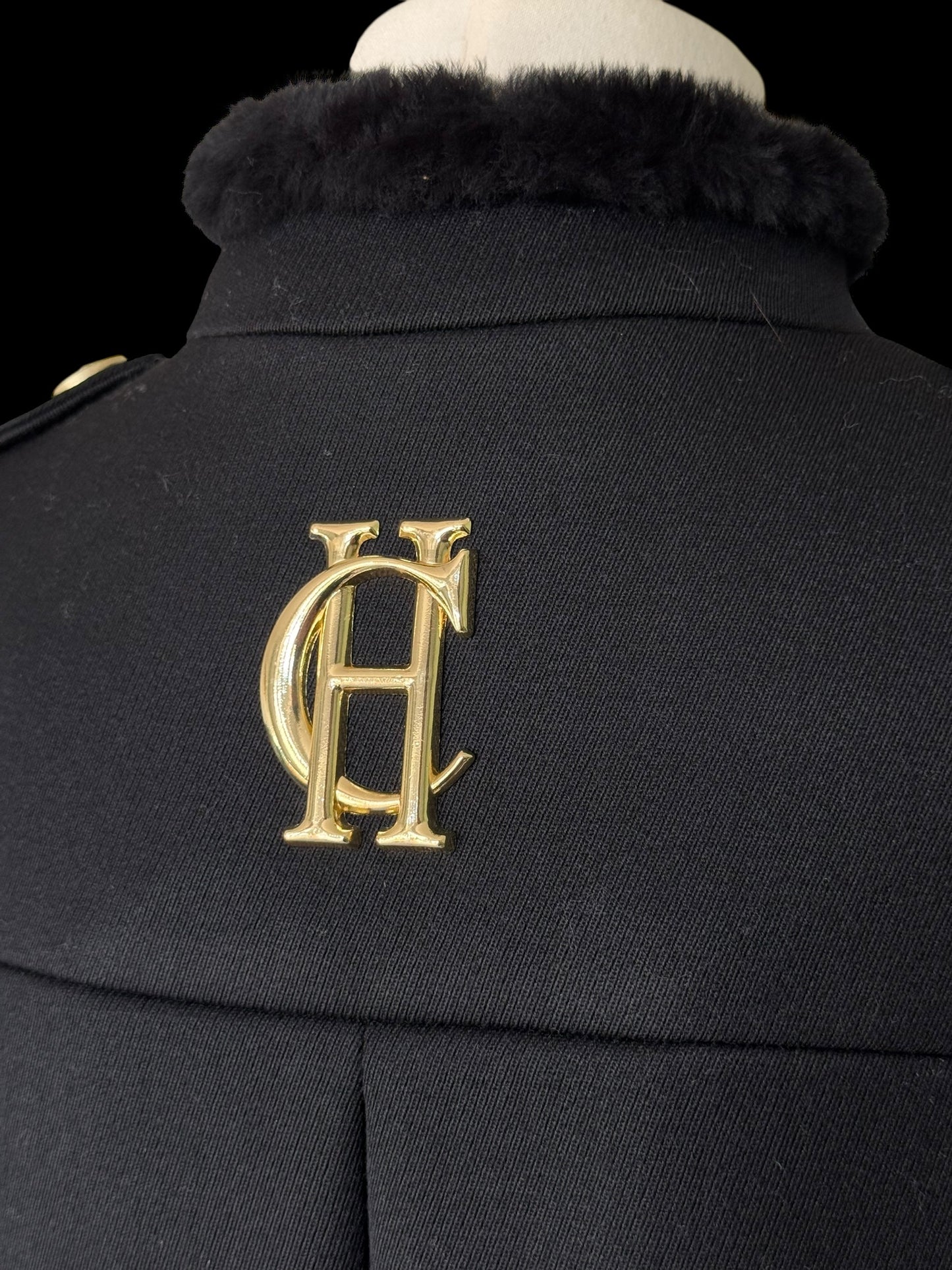 Holland & Cooper Highbury Cape Coat Medium Black Wool Twill RRP £679