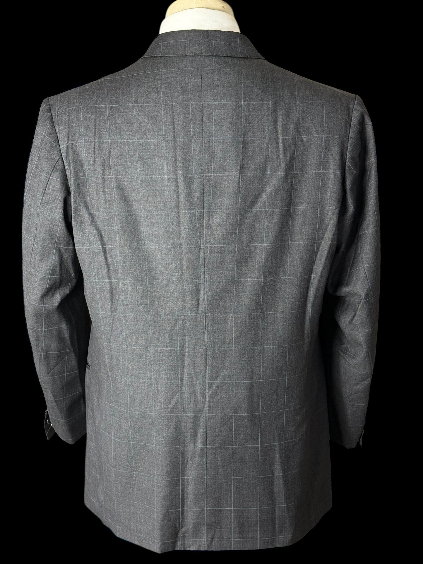 Bespoke Tommy Giulio Caraceni Grey Check Suit 43S/ W34” Lightweight Wool