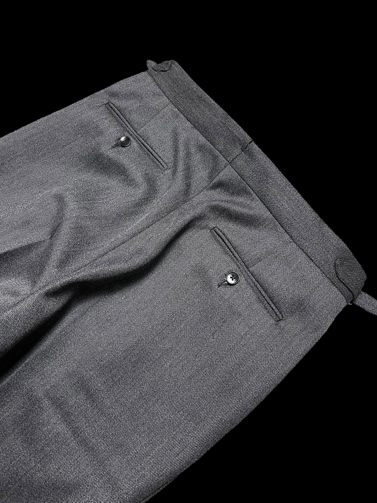 Natalino Single Pleat Front Trousers Wool Cavalry Twill 32” Grey