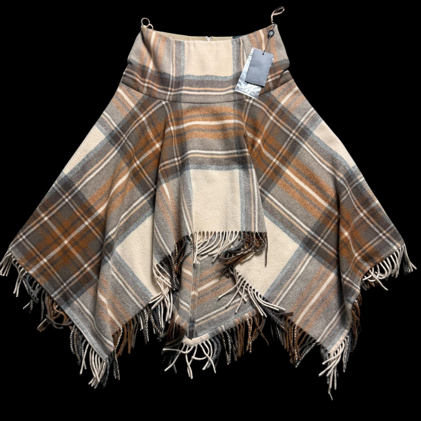 BNWT Alexander Mcqueen Tartan Fringed Skirt IT42 Runway 2005 RARE