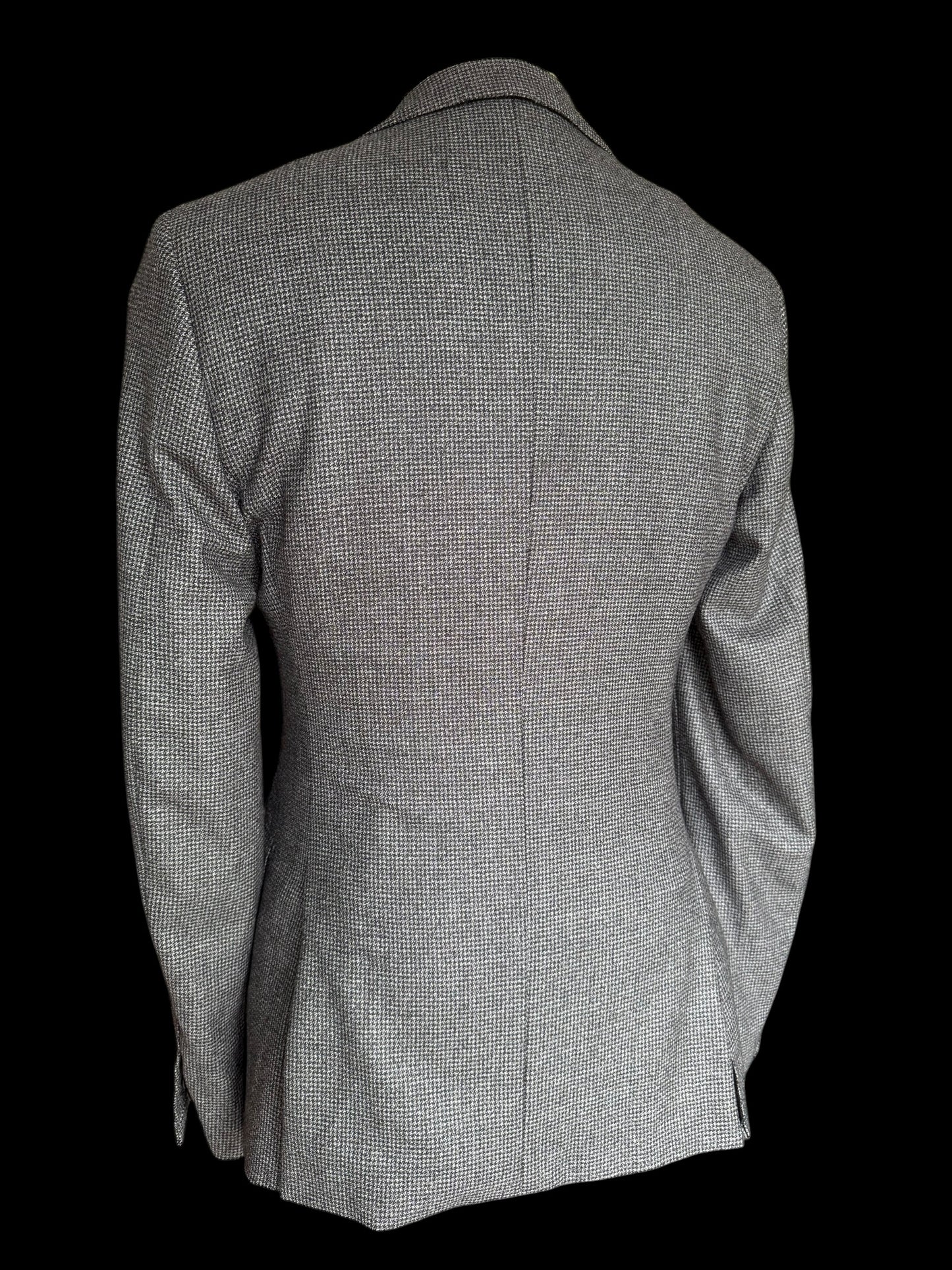 Clements & Church Drago Swing Wool Suit 38L / W32L Slim Fit Grey Houndstooth MTM