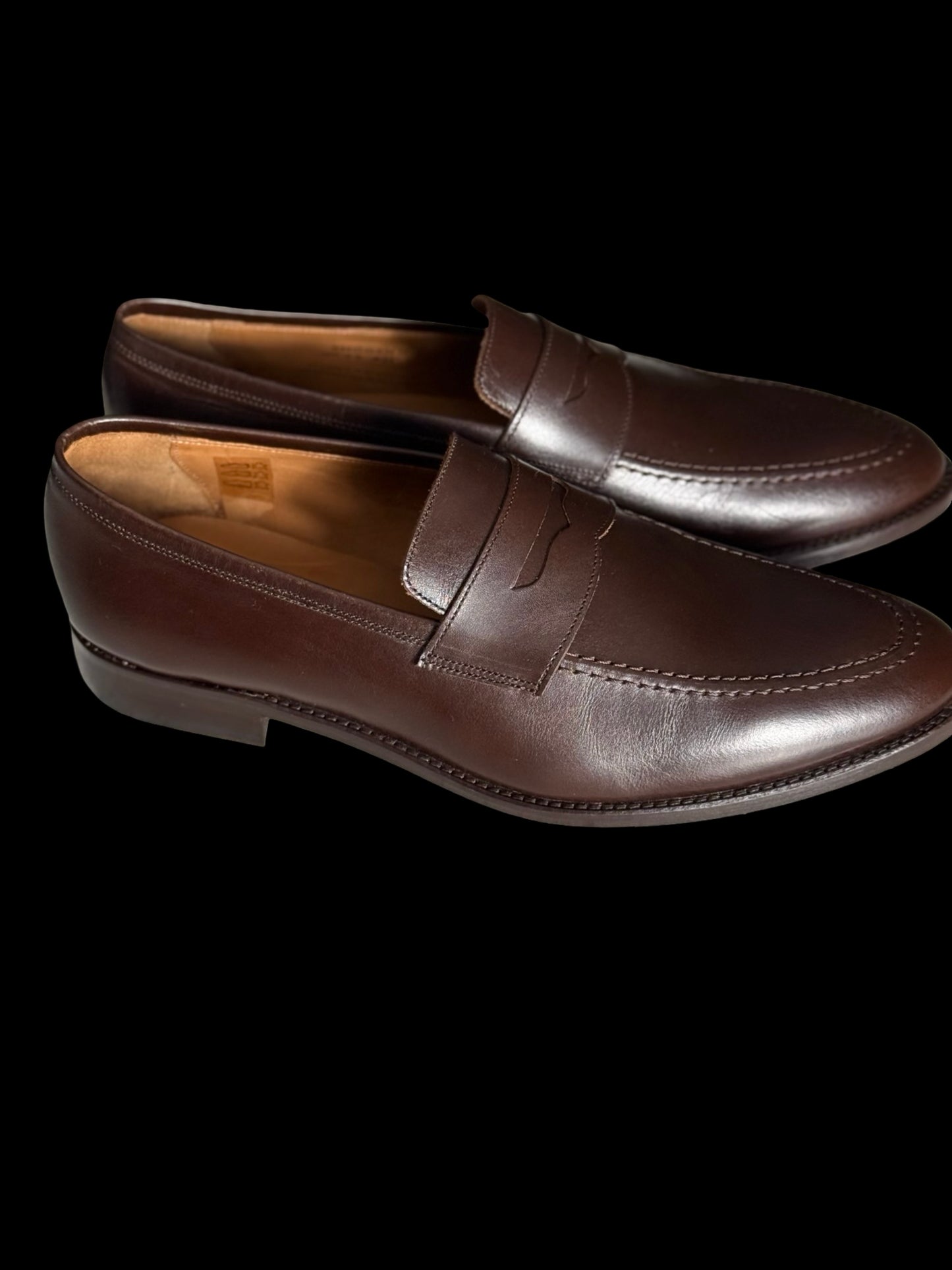 BNWB Myrqvist Smogen Penny Loafers UK 9.5 Dark Brown Calf