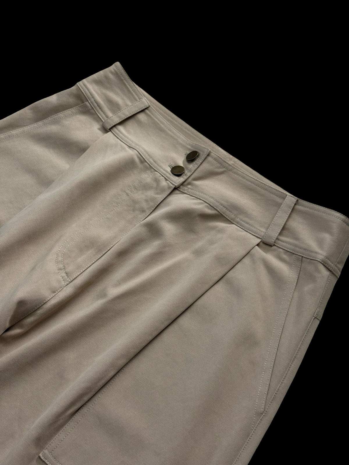 Ulla Johnson Neutral Stone Carrot Wide Leg Trousers US10 UK14