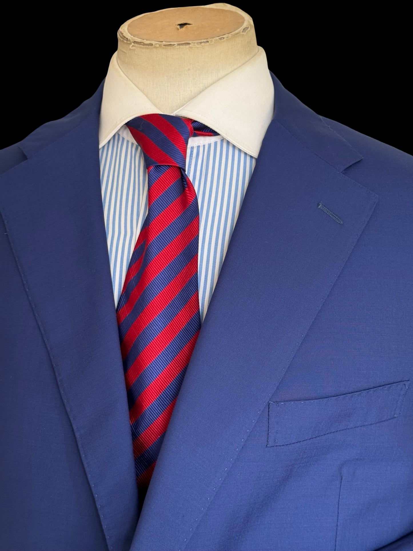Corneliani Su Misura Royal Blue Suit 48R / W44R MTM Bespoke 15.75 Micron
