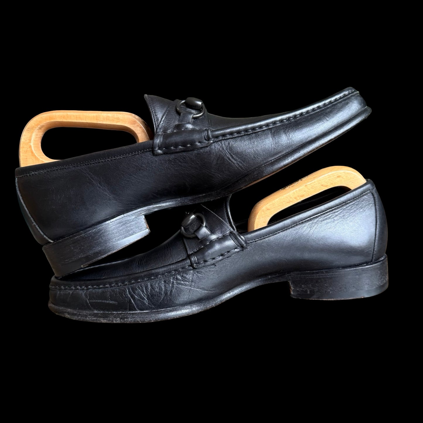 Men’s Gucci Horsebit Loafers Black Leather UK8 EU42 E