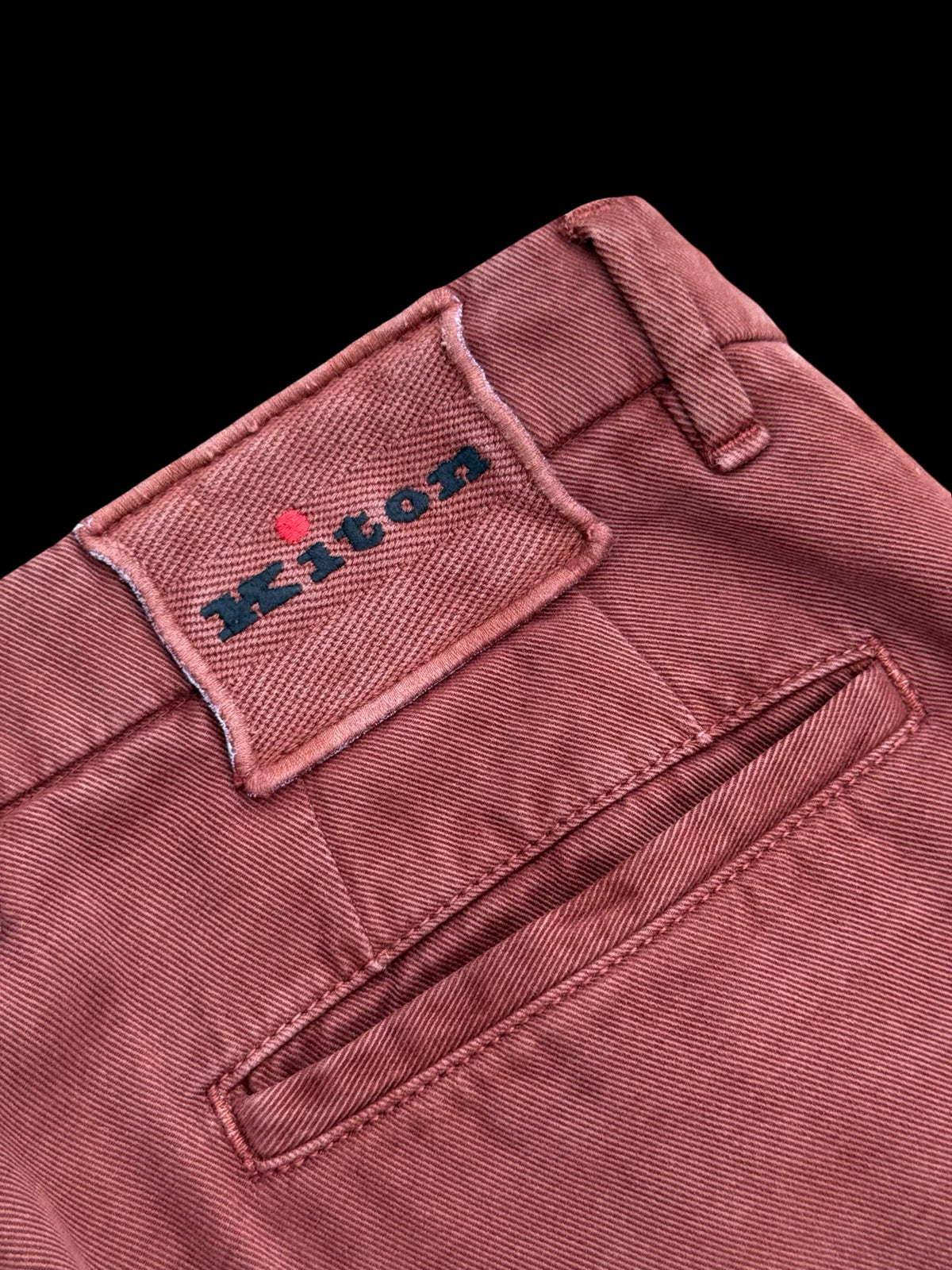 Men’s Kiton Napoli Chino Trousers Pants Size W36” Brick Red