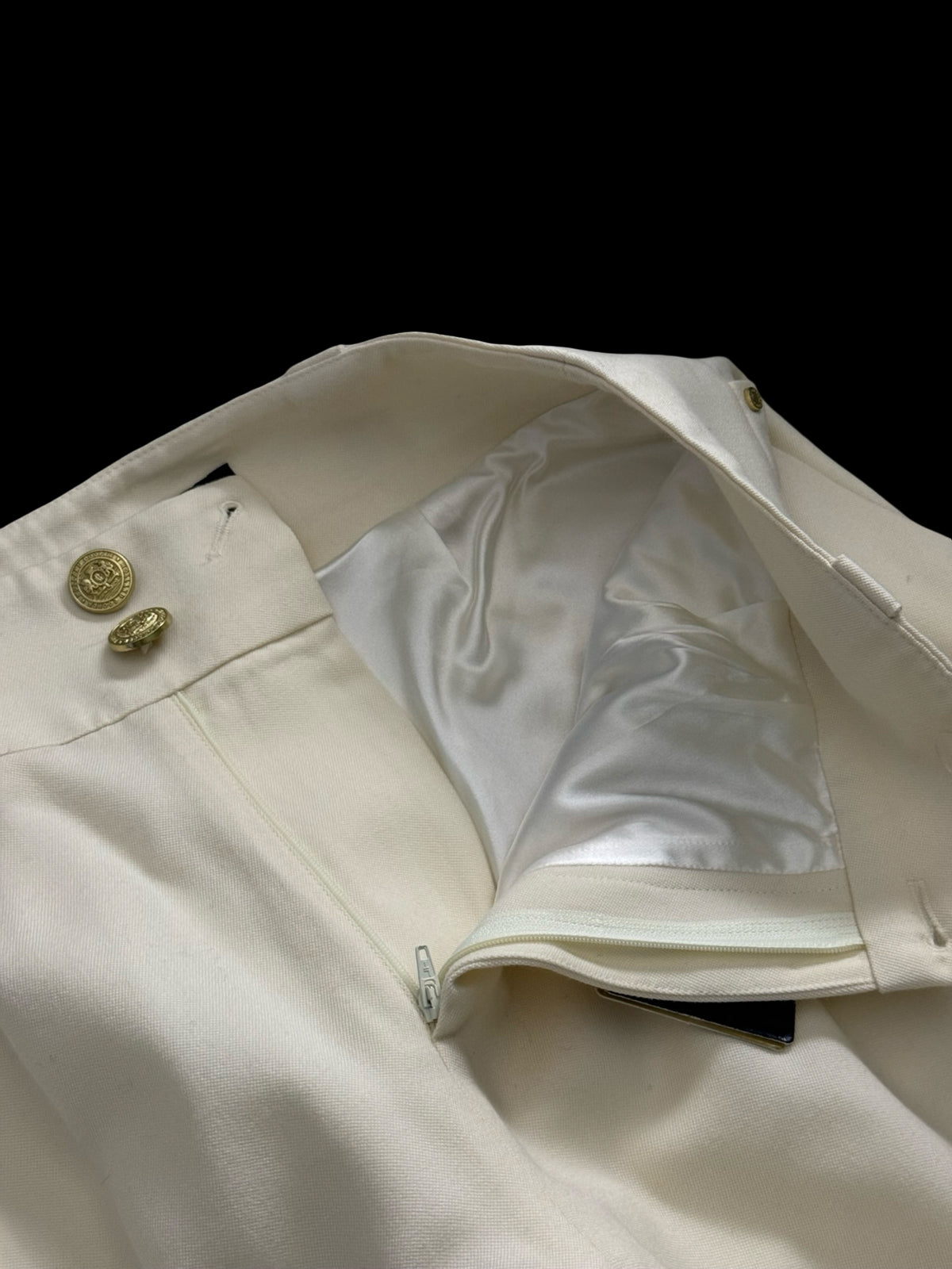 BNWT Holland Cooper High Waisted Straight Trousers UK14 Ivory RRP £299