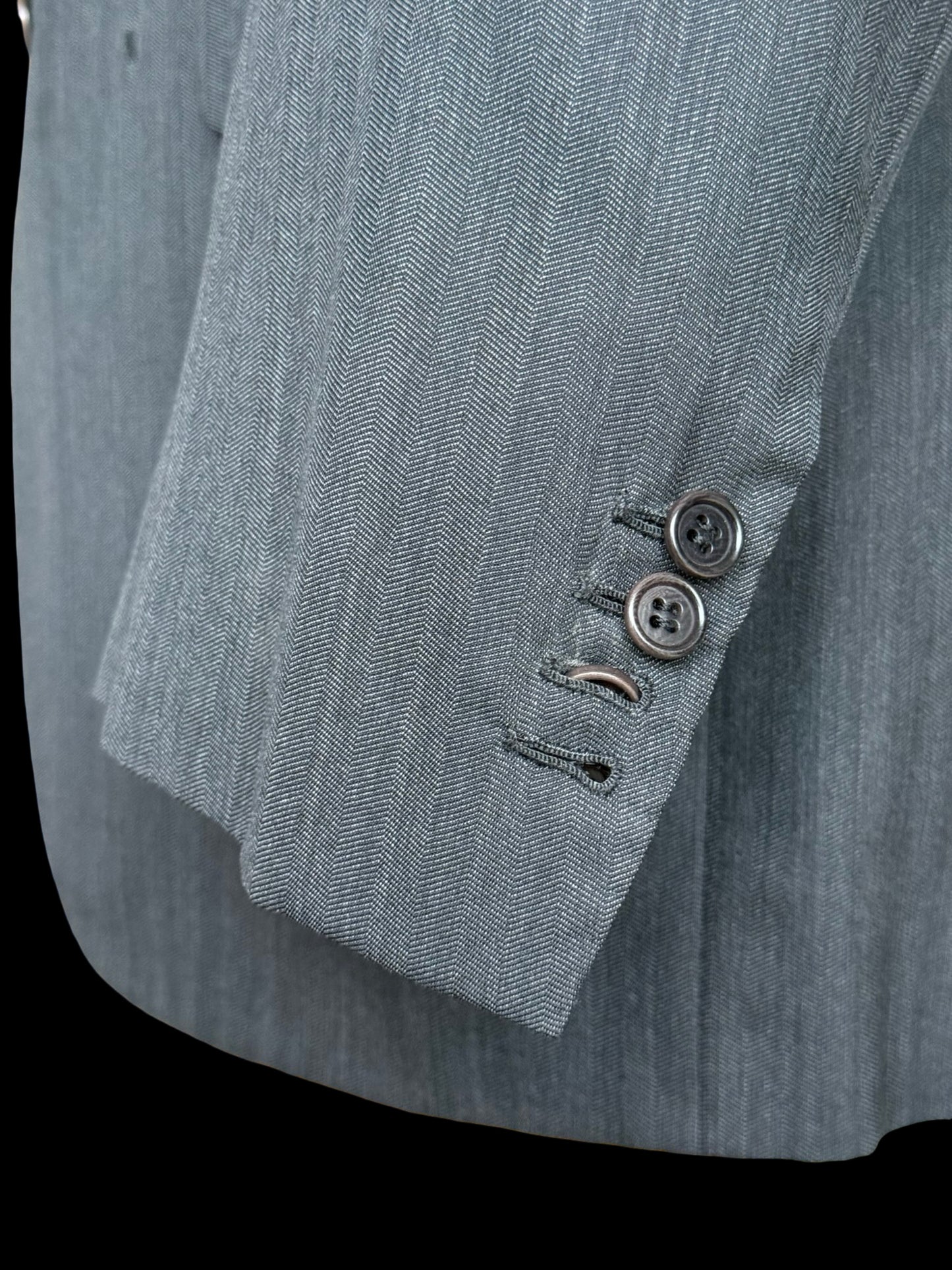 Kiton Grey Herringbone Suit 44L / W38L Diamante Blu Super 150’s 2 Roll 3