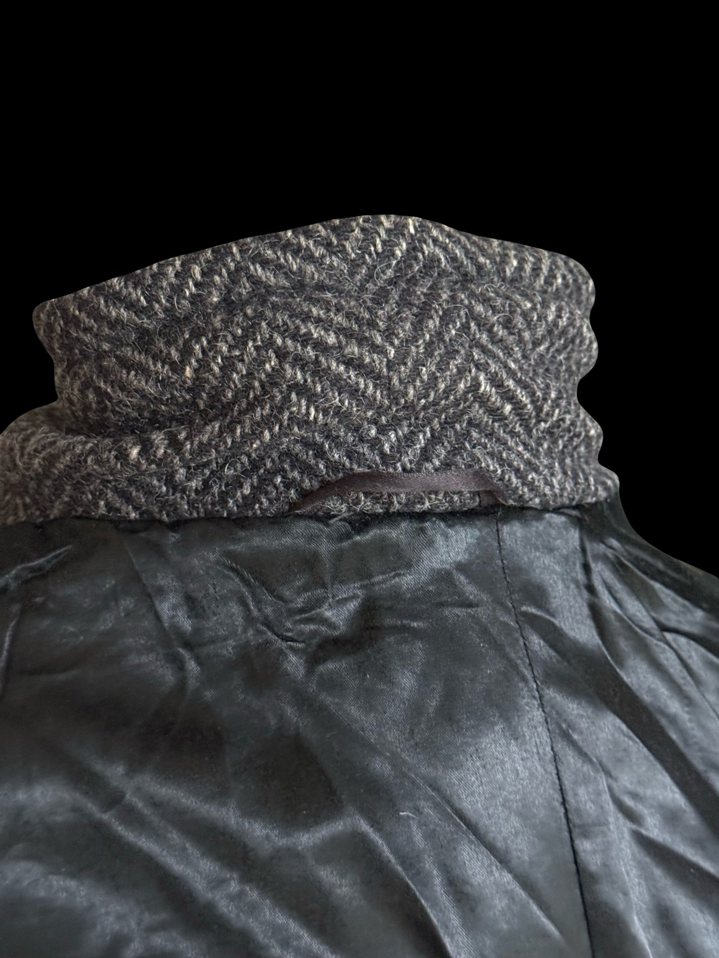 Vintage Men’s Austin Reed Double Breasted Overcoat 38R Thick Herringbone Tweed