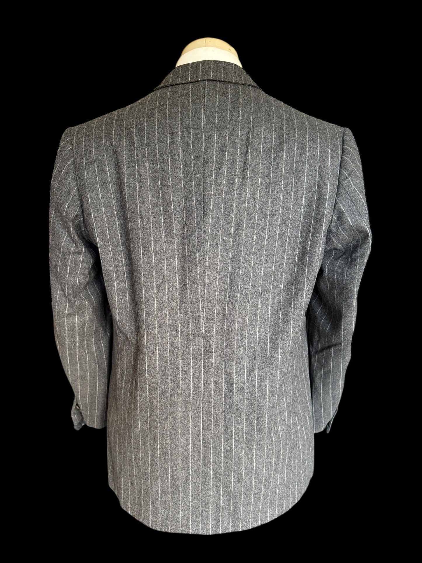 Bespoke Tommy Giulio Caraceni Grey Flannel Suit 42S/ W34 Chalk Stripe 40’s Style