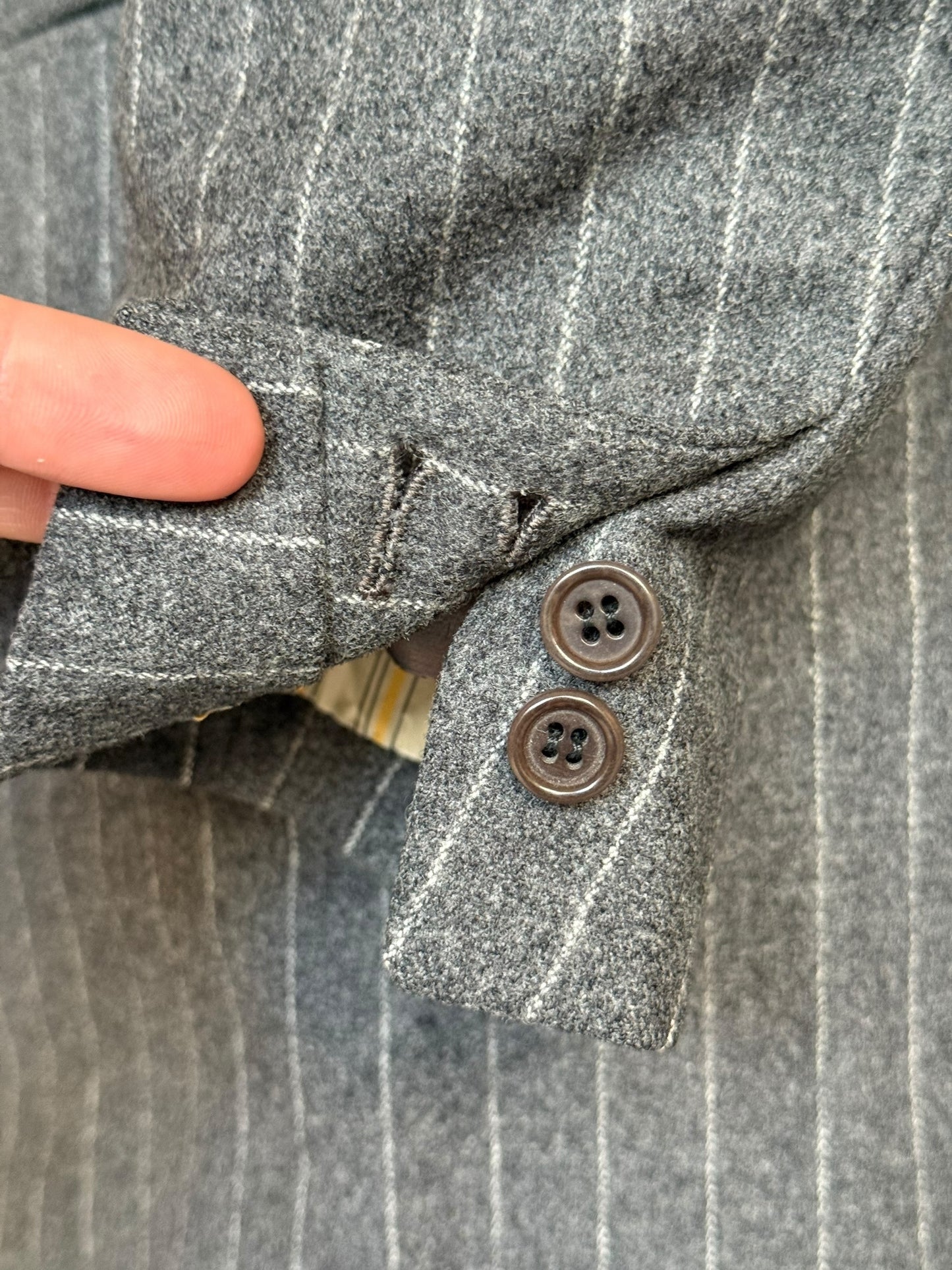 Bespoke Tommy Giulio Caraceni Grey Flannel Suit 42S/ W34 Chalk Stripe 40’s Style