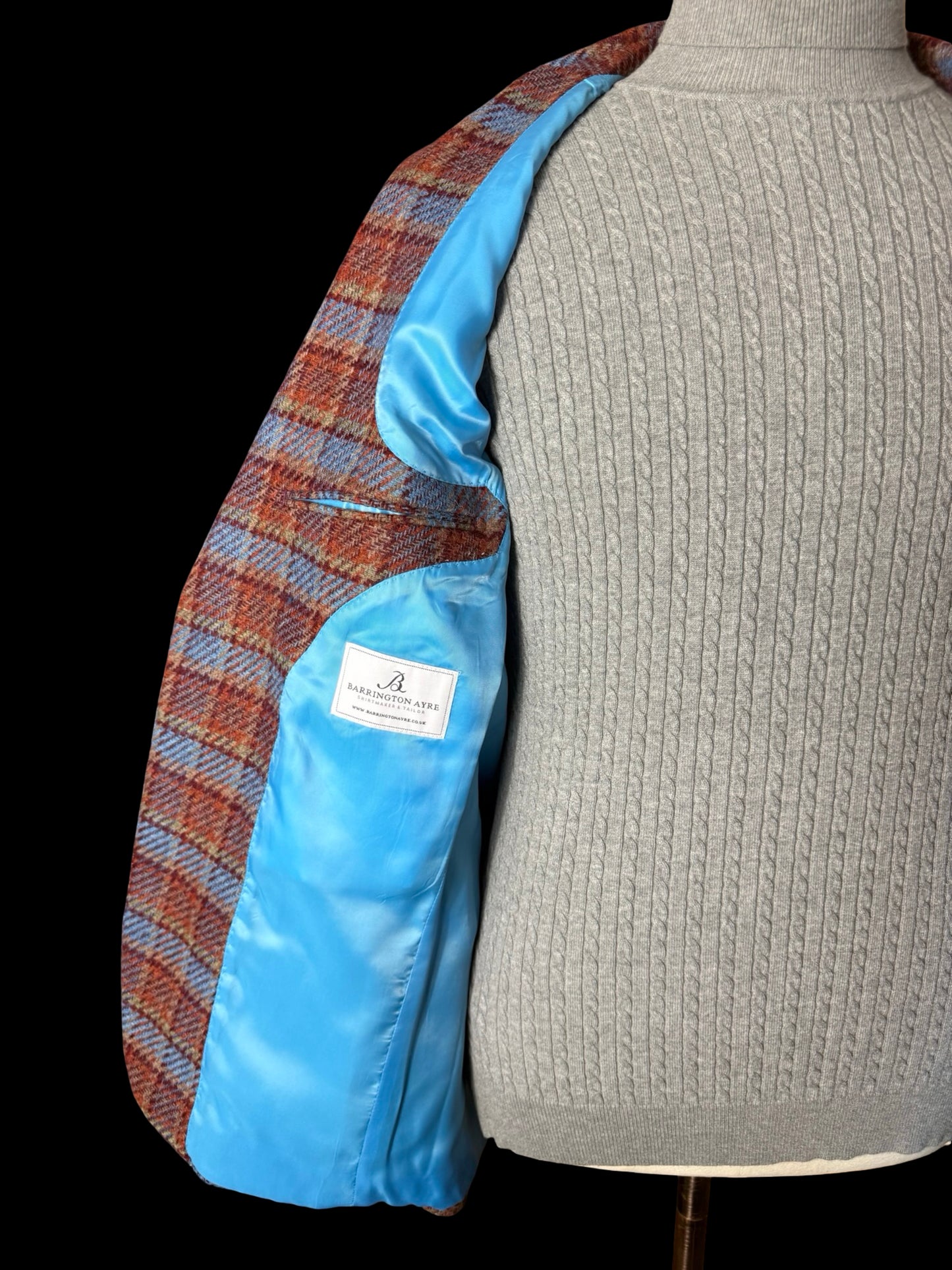 BNWT Bespoke Barrington & Ayre Dashing Tweed Sport Coat 38R RRP £995 Blue Orange
