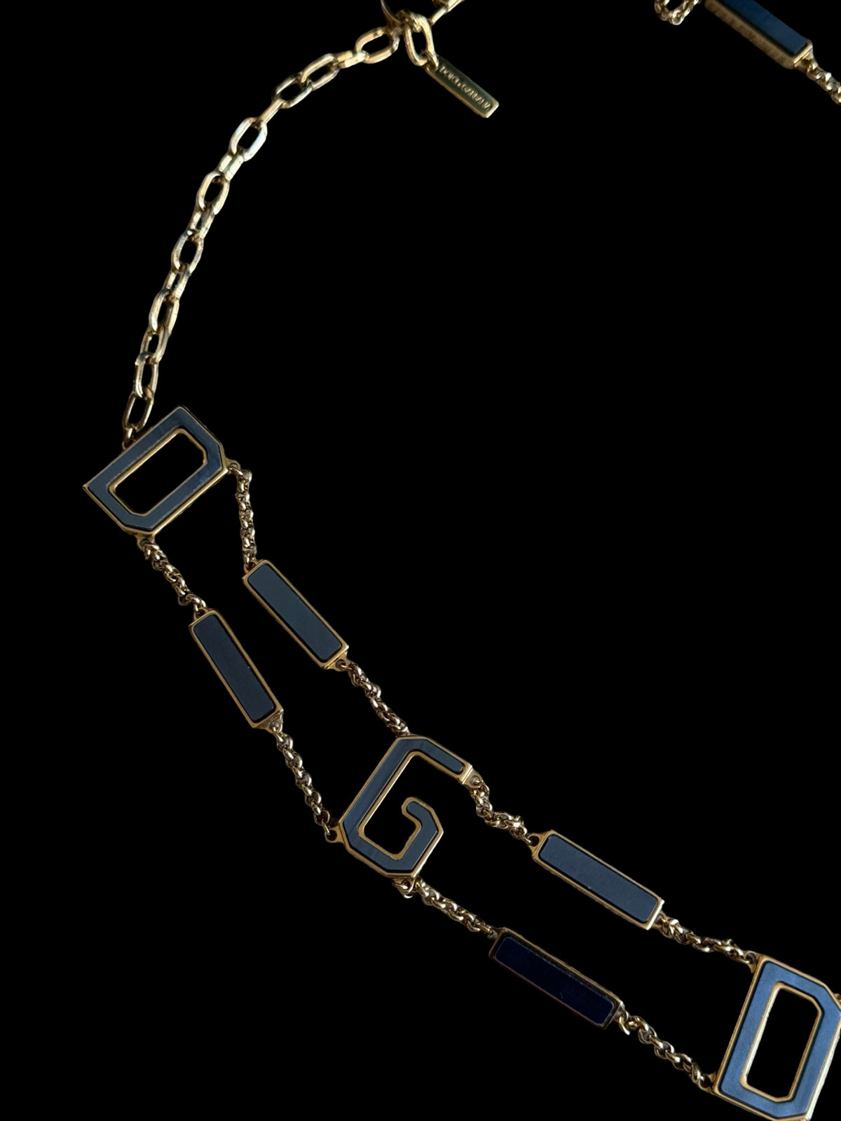 Vintage Women’s Dolce & Gabbana Gold Chain Belt 31-36” Blue Sapphire