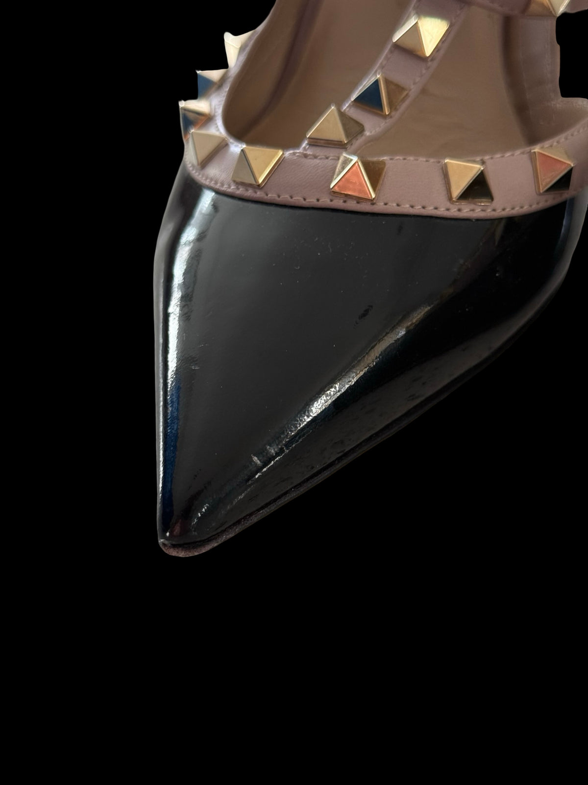 Valentino Garavani Rockstud Ankle Strap Heels Size EU39.5 UK6.5 Black/Nude