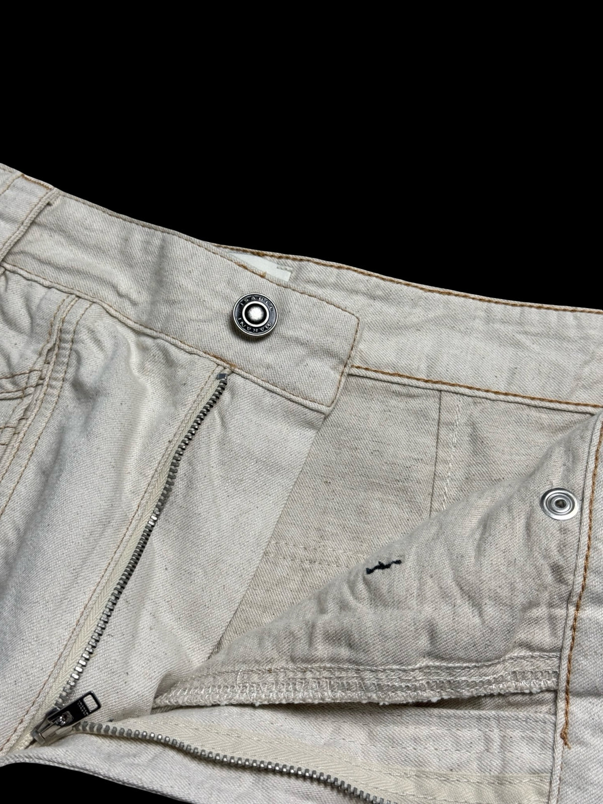 Isabel Marant Paciane Trousers Size 40 UK12 Beige Cotton & Hemp Cargo Trousers
