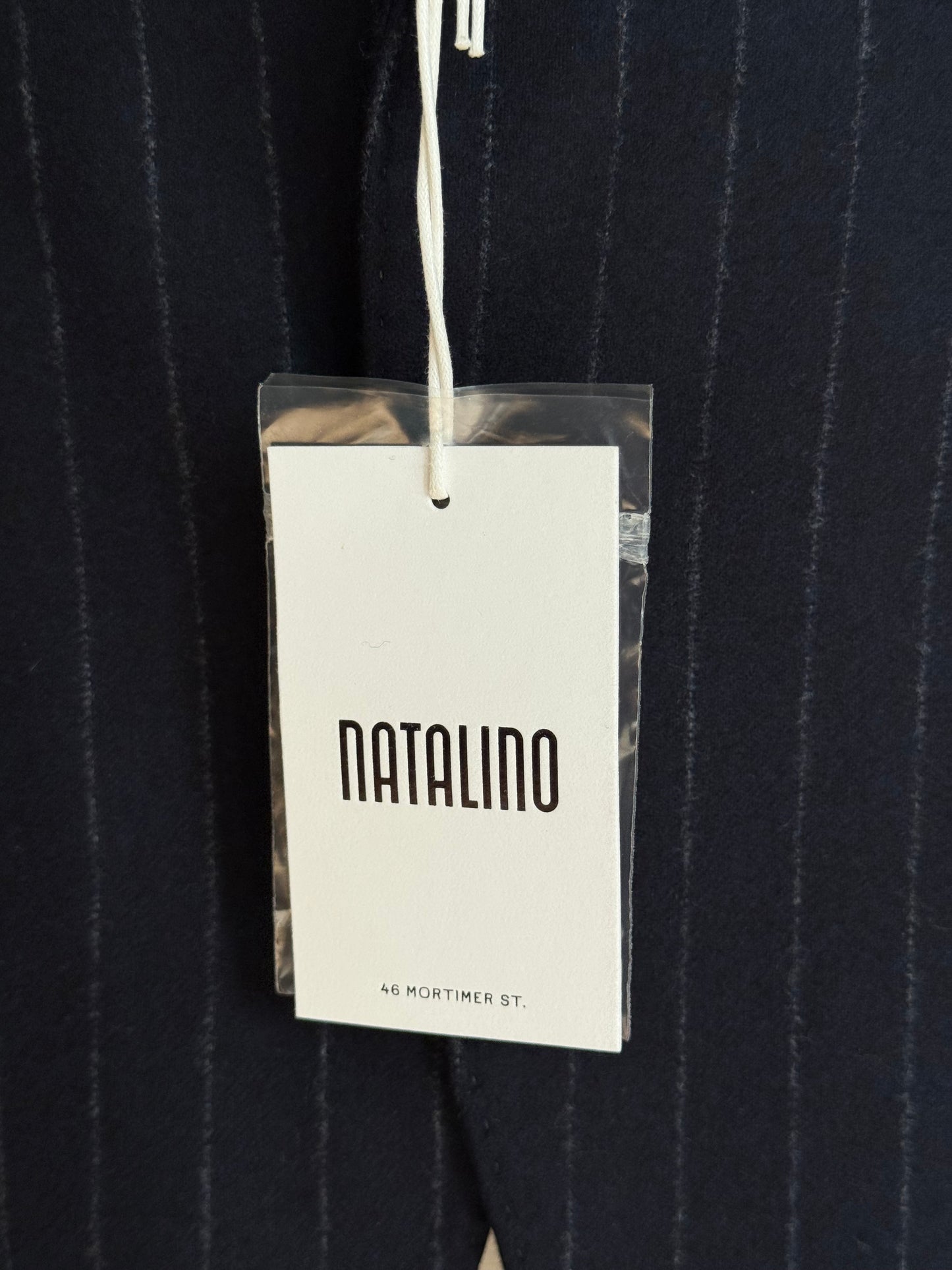 BNWT Natalino Navy Chalk Stripe Flannel Sport Jacket 36R RRP £470
