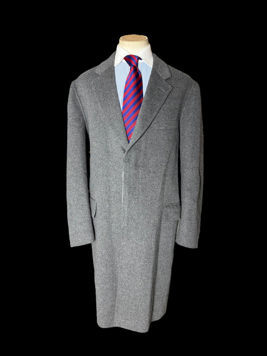 Men’s Brioni Grey Overcoat XXL Flannel Wool Unlined