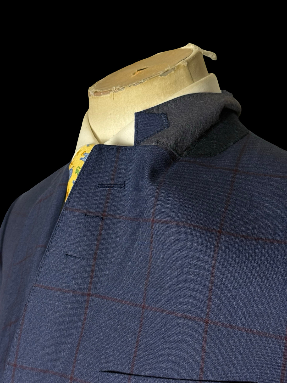 Men’s Hackett London Blue / Red Windowpane Check Suit 42R / W36R