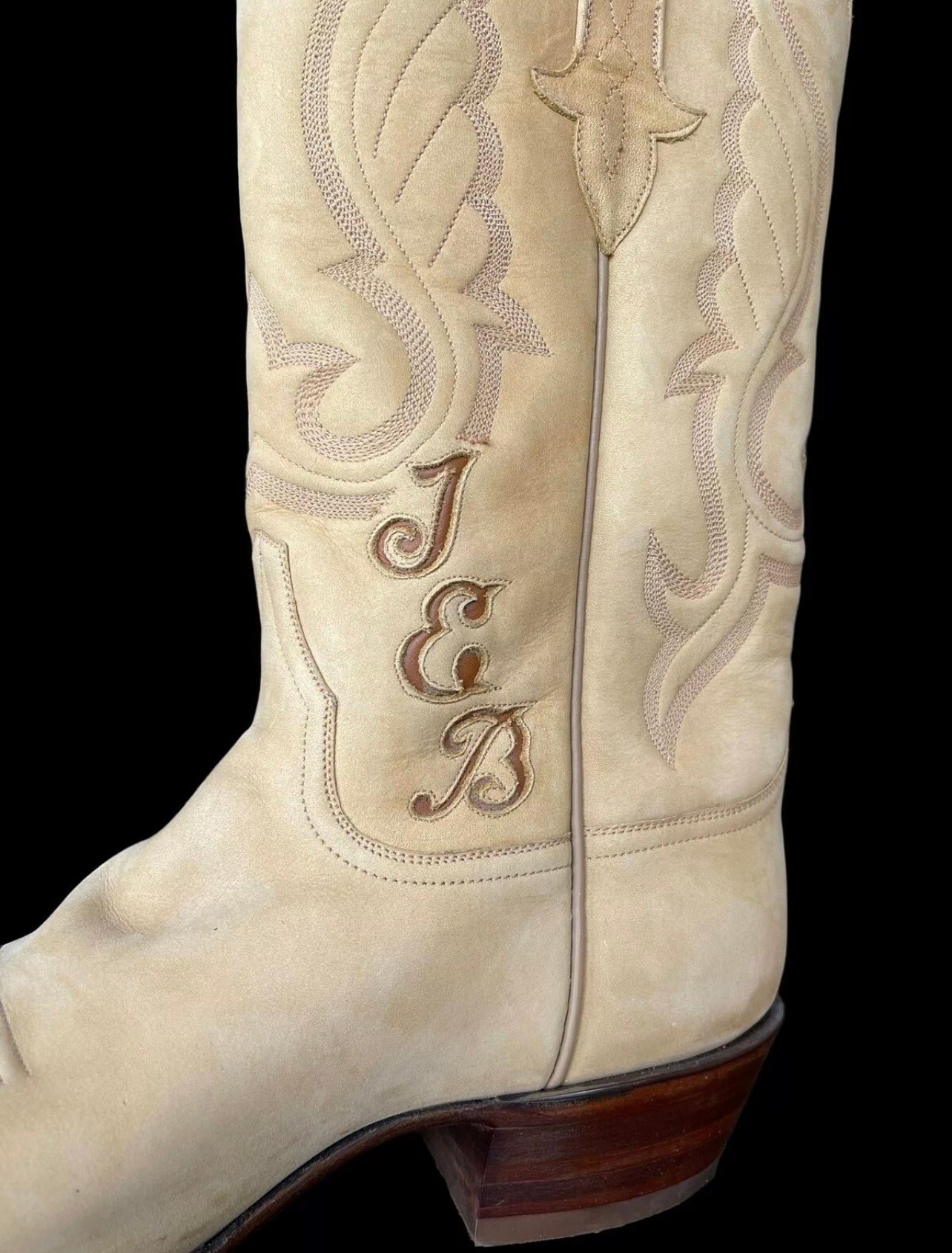 Bespoke Mens Stallion Cowboy Boots UK8 Tooled Custom Western 12”