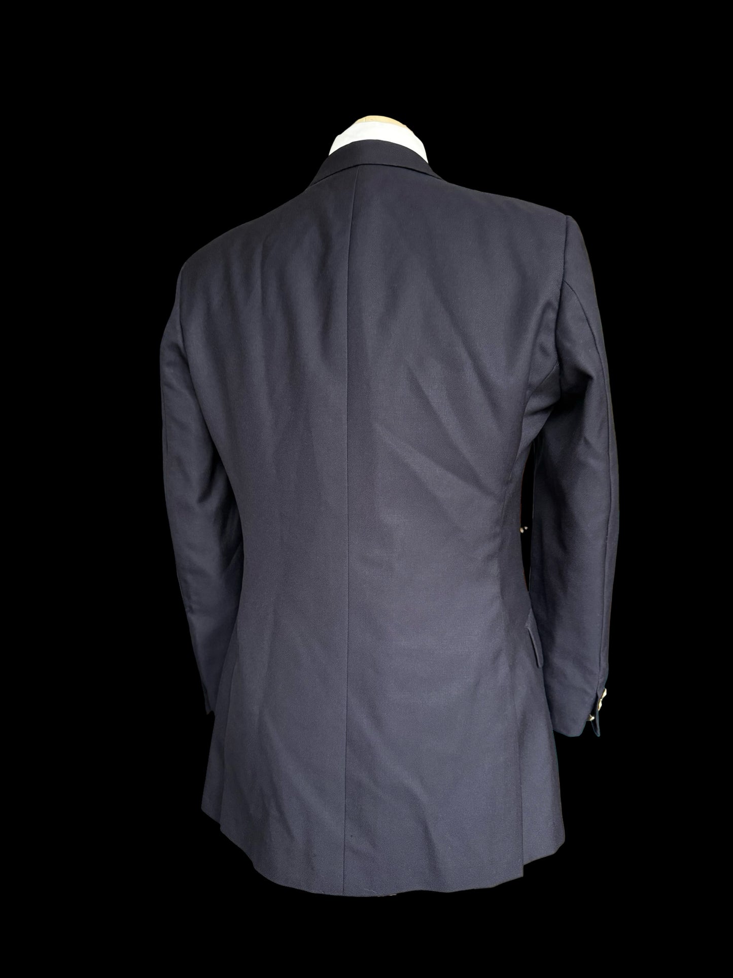 Vintage Huntsman Savile Row Navy Double Breasted Blazer 40 Dunhill Onyx Buttons