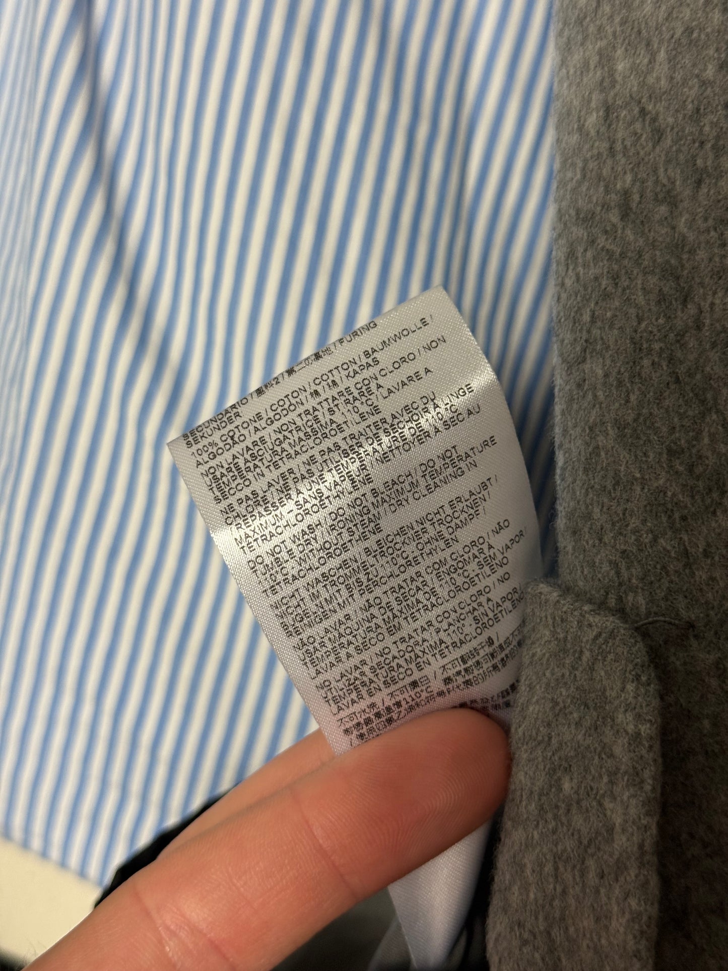 Men’s Brioni Grey Overcoat XXL Flannel Wool Unlined