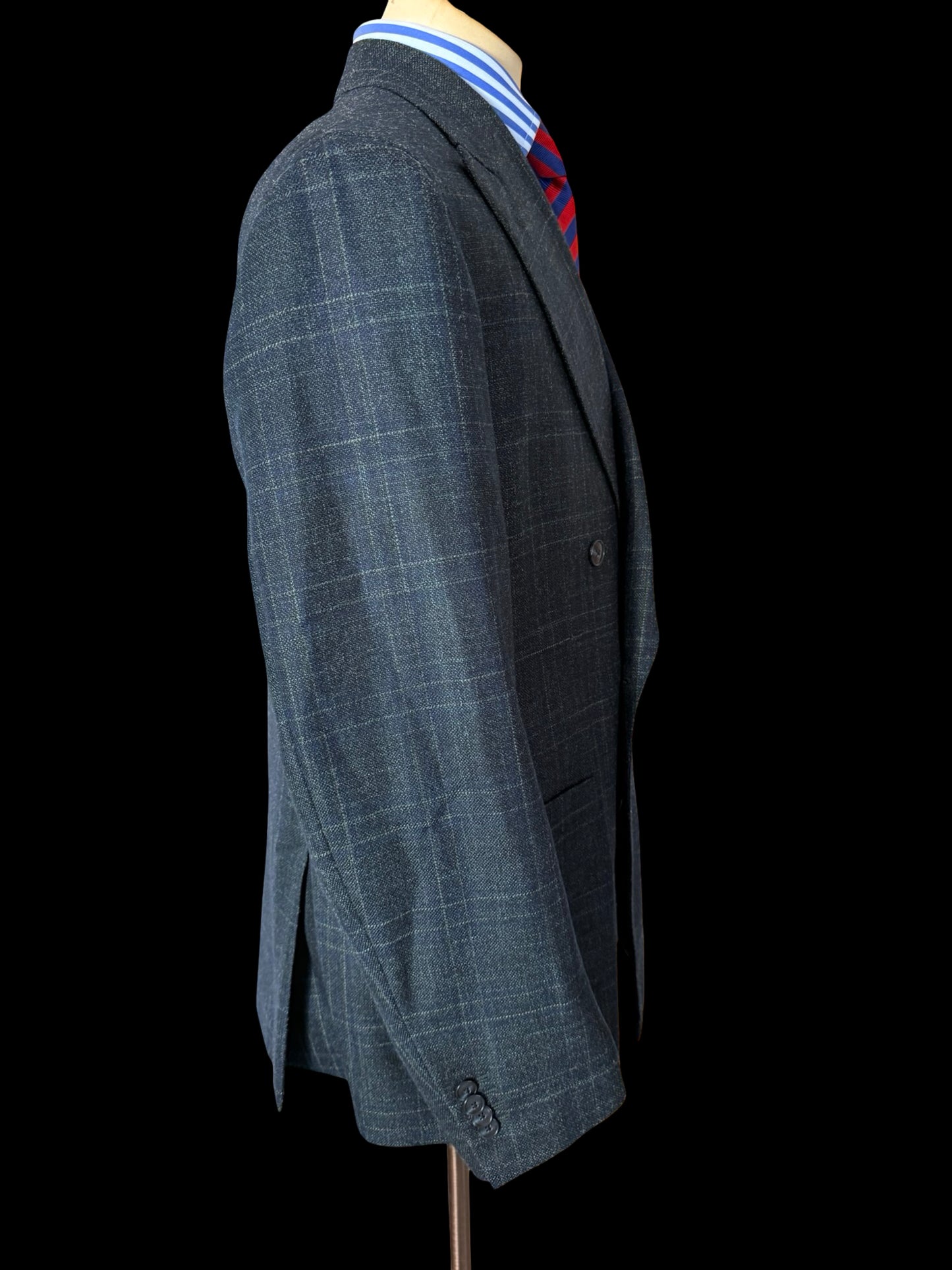 Sartori X Loro Piana Silk Air Double Breasted Sport Coat 44L Teal Wool Silk Cashmere